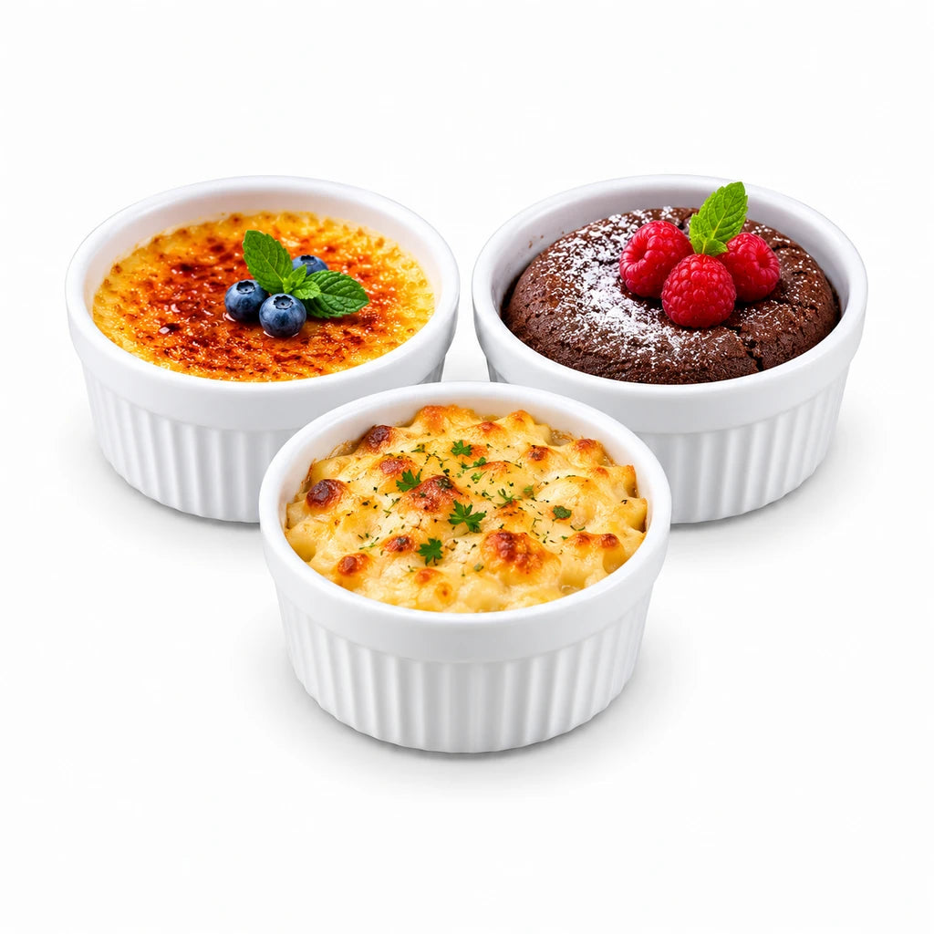 Danny Home 4-Inch Ceramic Ramekin Set, 3-Piece