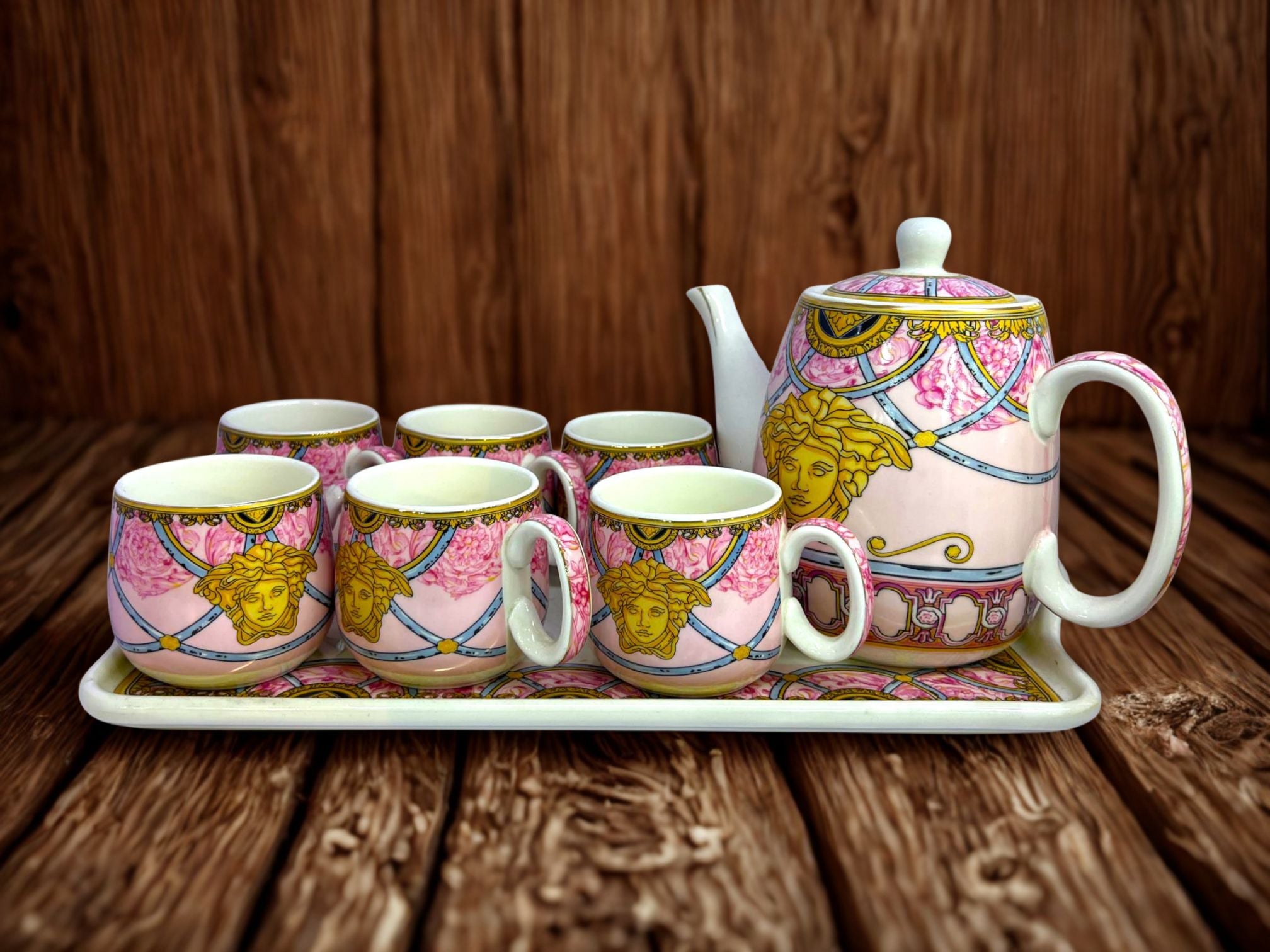 Versace 9-Piece Coffee Set Pink