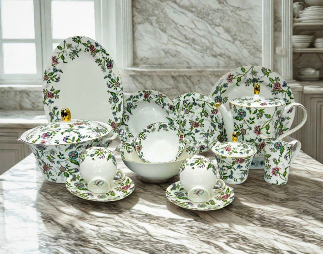 One More 61-Piece Bone China Dinner Set H3-7