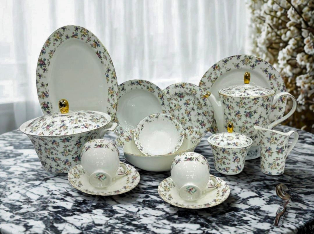 One More 61-Piece Bone China Dinner Set H3-6