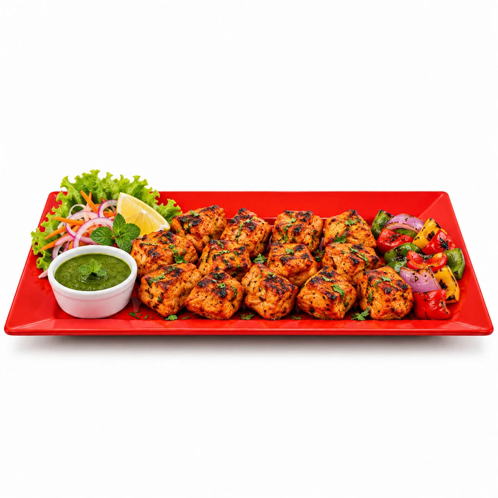 Blaze Mac 14-Inch Melamine Rectangular Platter - Red, Yellow & Black