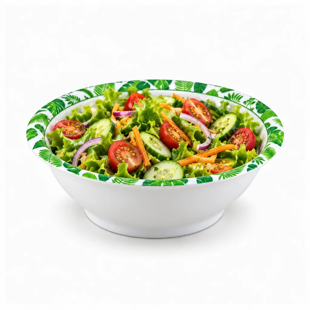 Blaze Greenery 9-Inch Printed Melamine Serving Bowl