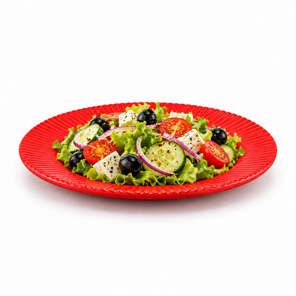 Blaze Rollo 8-Inch Melamine Quarter Plate - Red, Yellow & Black