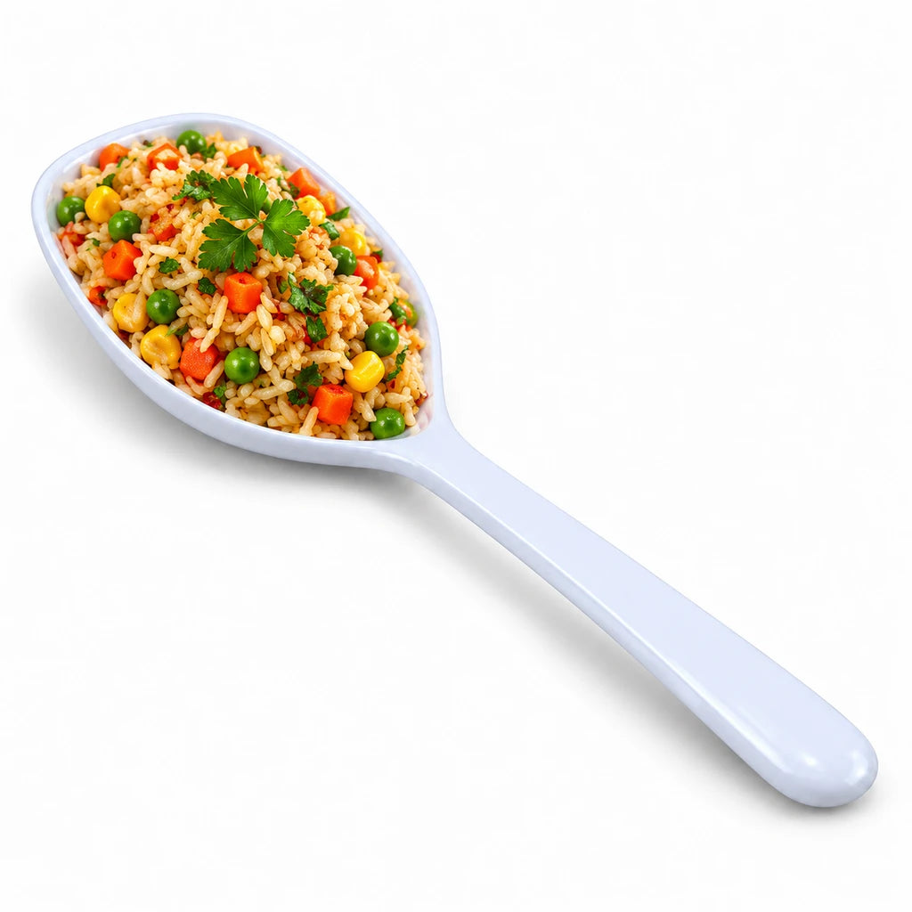 Blaze 10-Inch White Melamine Serving Spoon