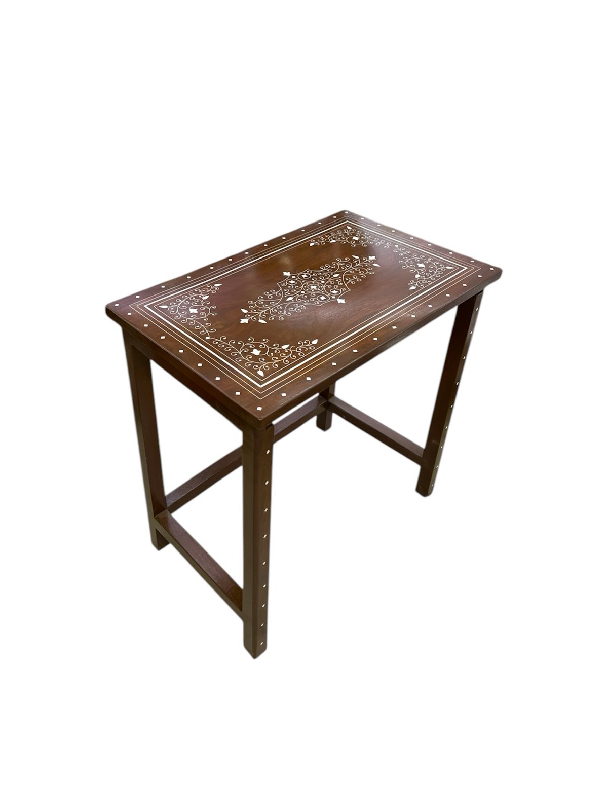 Sheesham Wooden Plastic Design Tables Set of 4 pcs