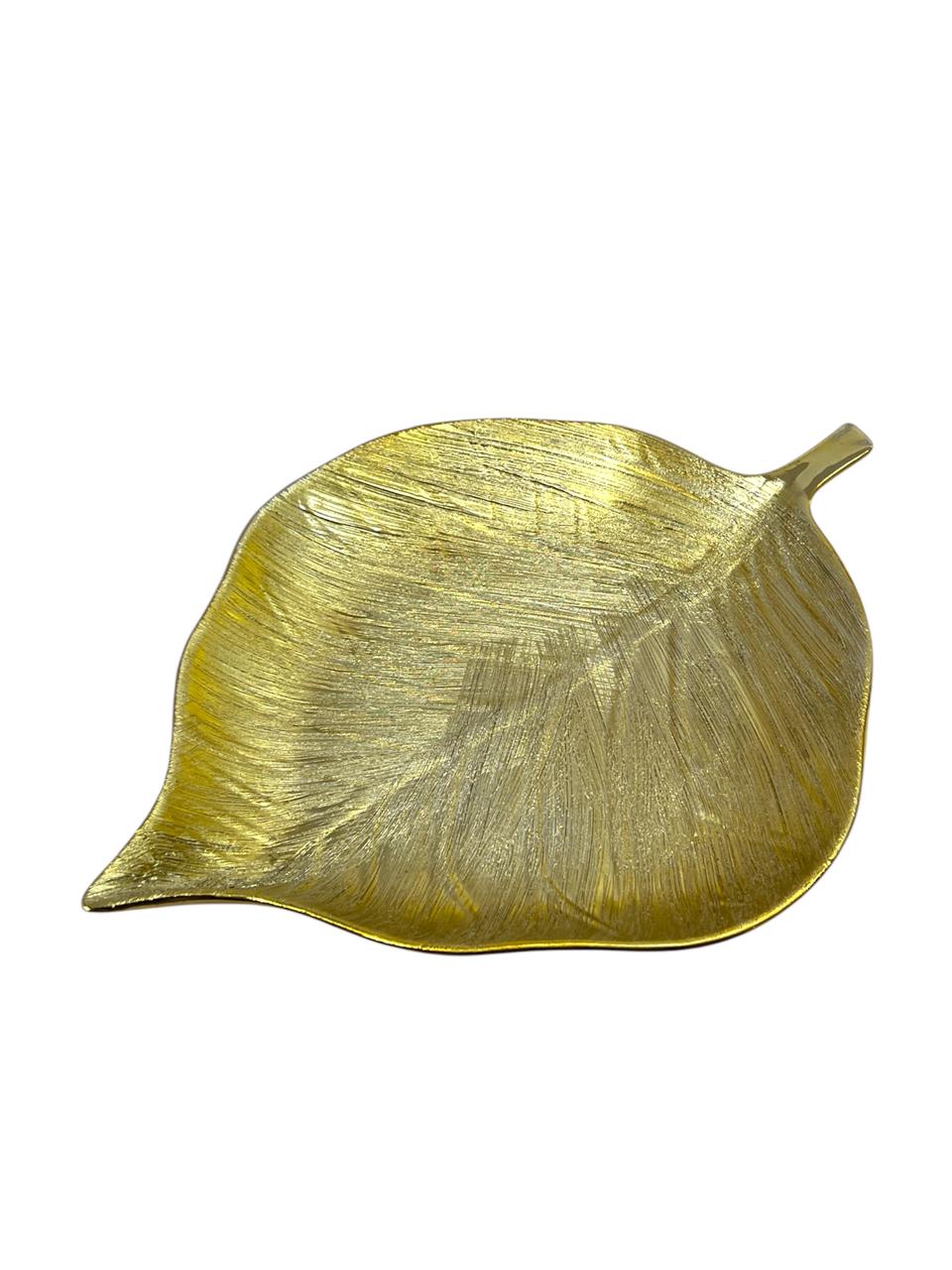 Golden Leave Serving Dish