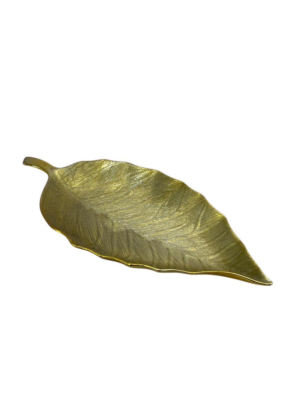 Fancy Golden Leaf Serving Dish