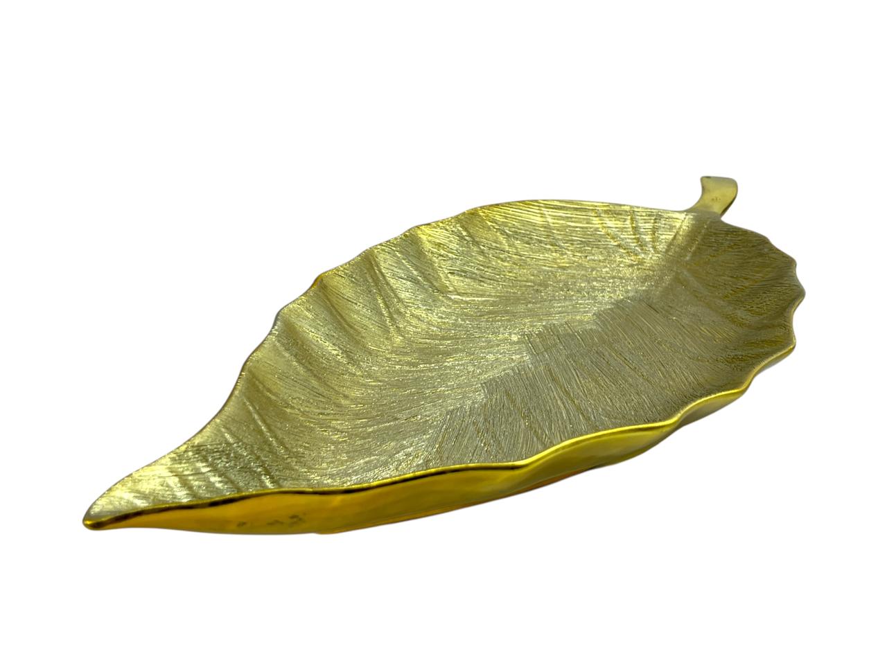 Fancy Golden Leaf Serving Dish