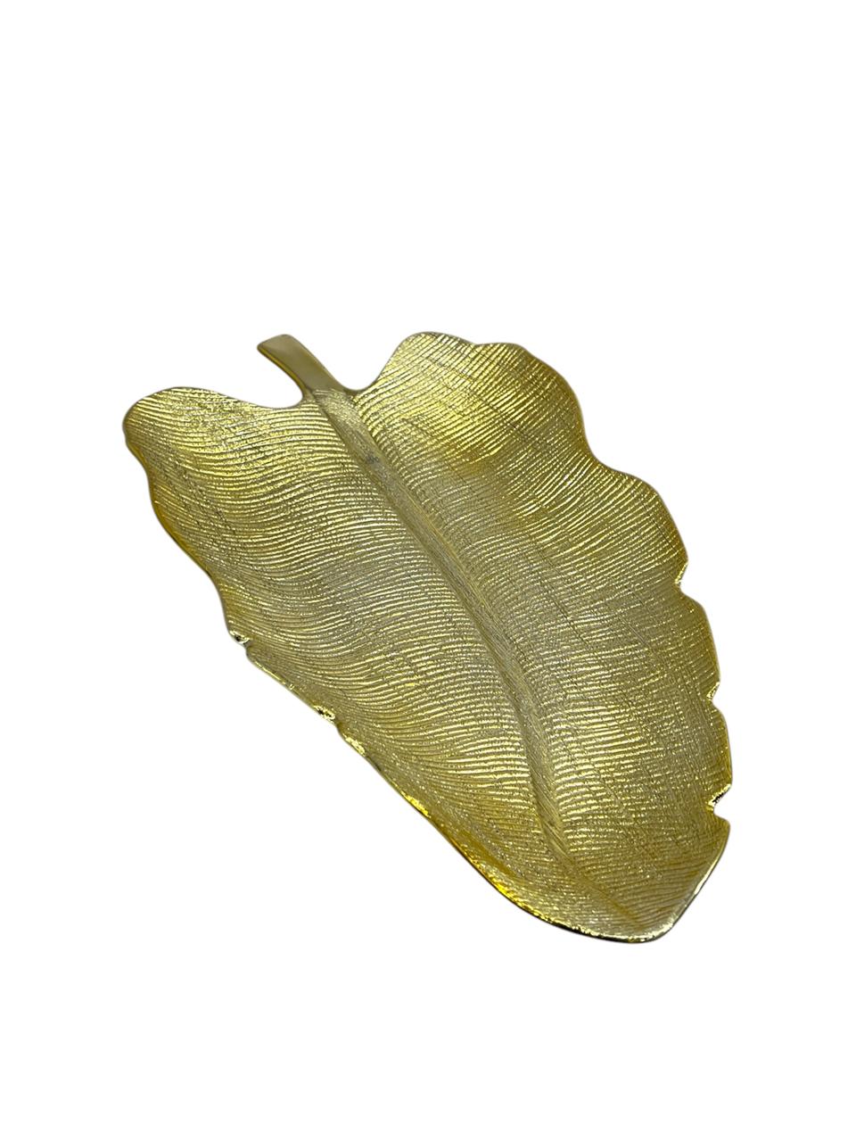 Fancy Golden Leave Serving Dish