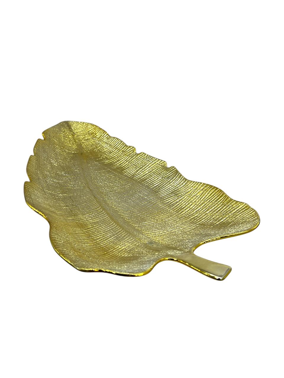 Fancy Golden Leave Serving Dish