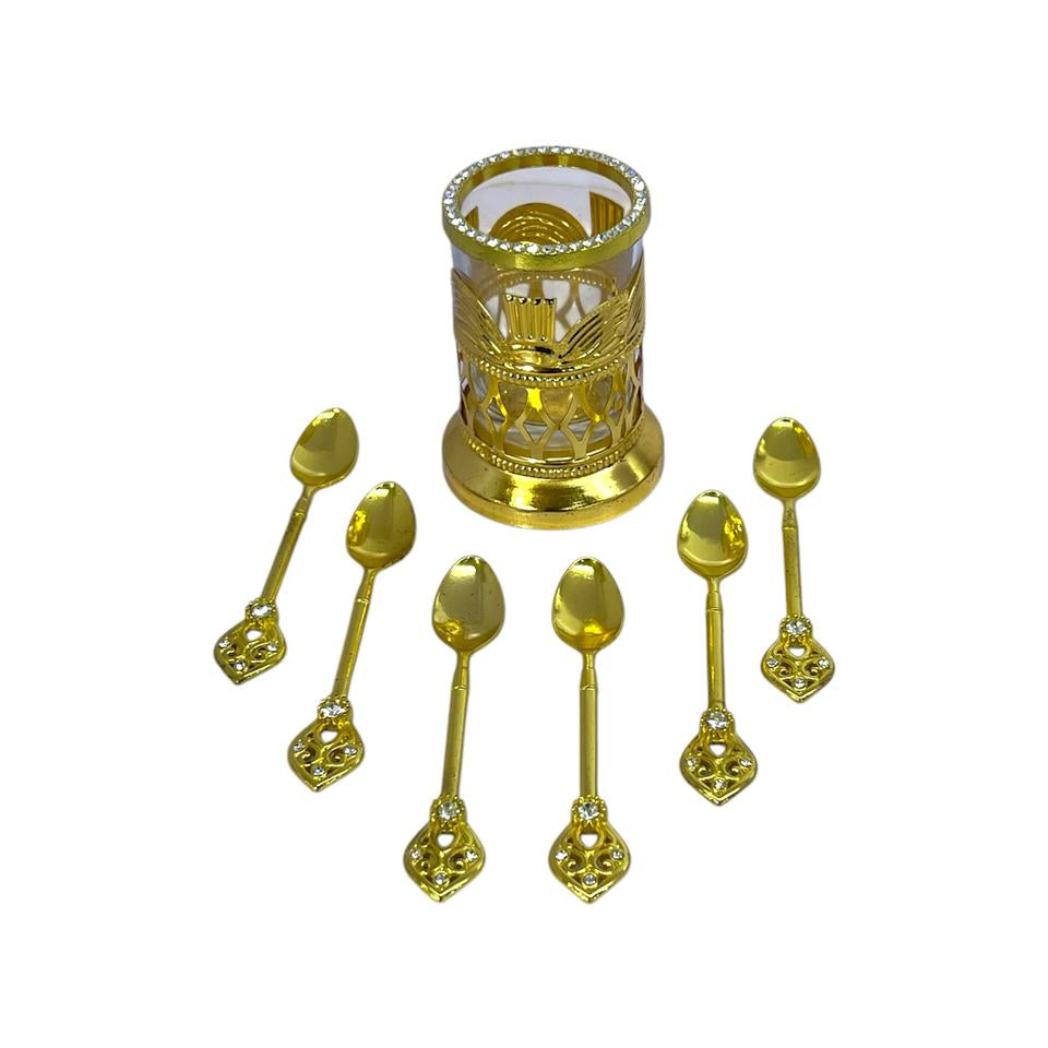 Fancy Tea Spoons (6/PCS) Golden