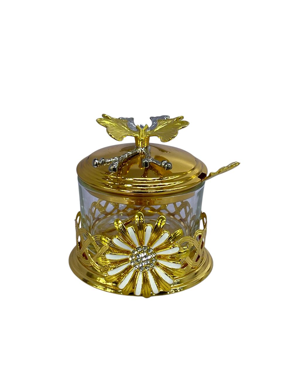 Fancy Butterfly Sugar Pot (Golden)