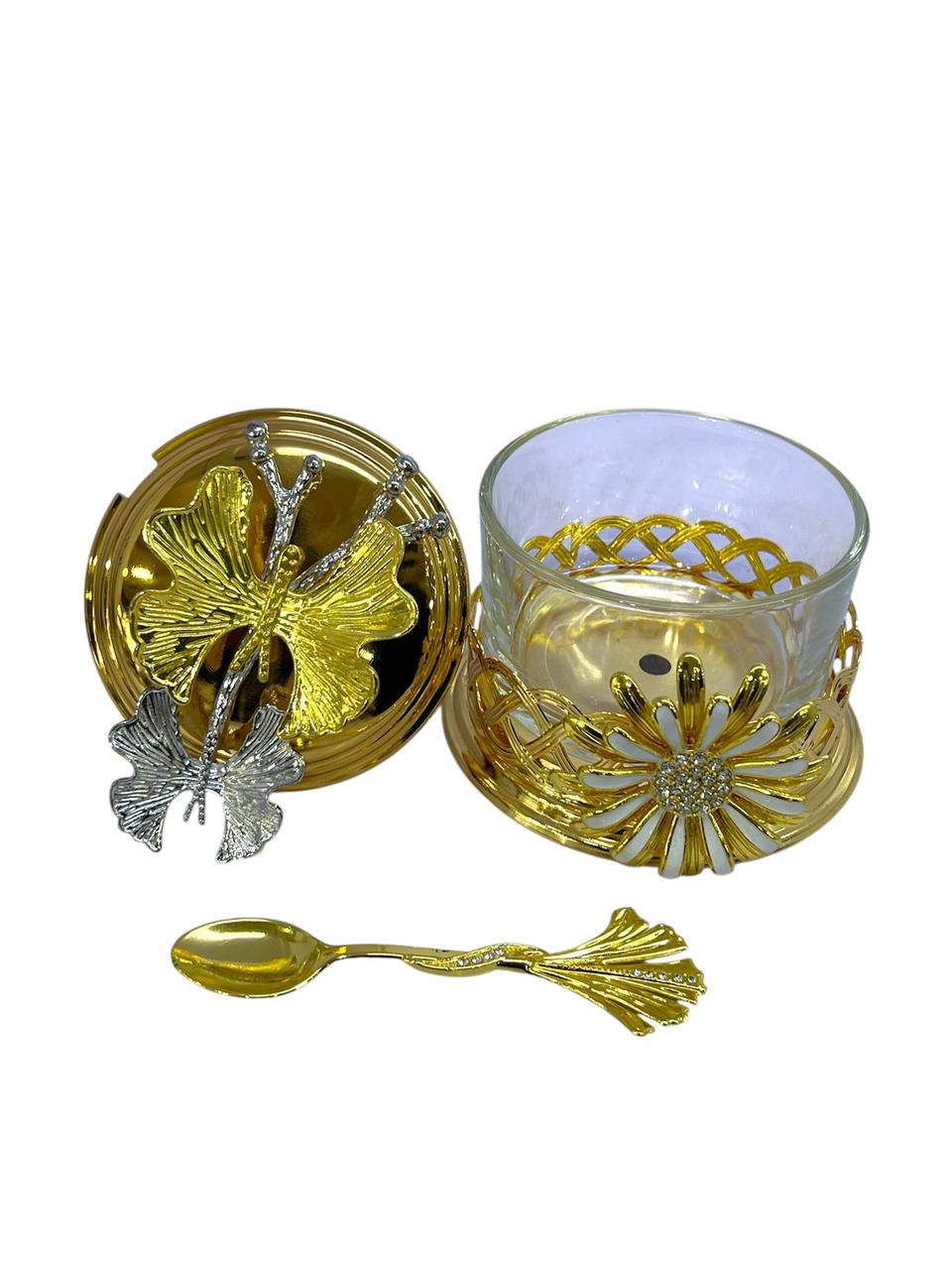 Fancy Butterfly Sugar Pot (Golden)