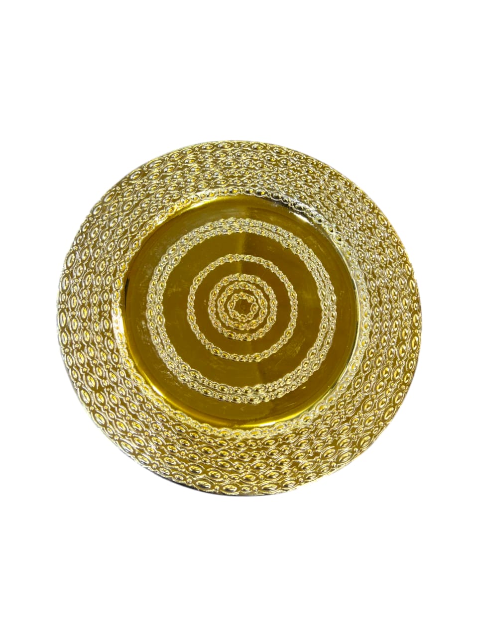 12" Round Golden Plastic Charger Plate (499-13)