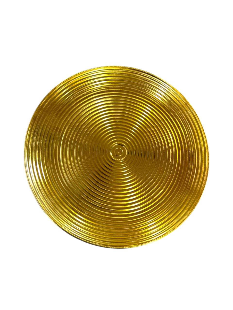 12" Round Golden Plastic Charger Plate (F-636) Kaka Bawa Sons