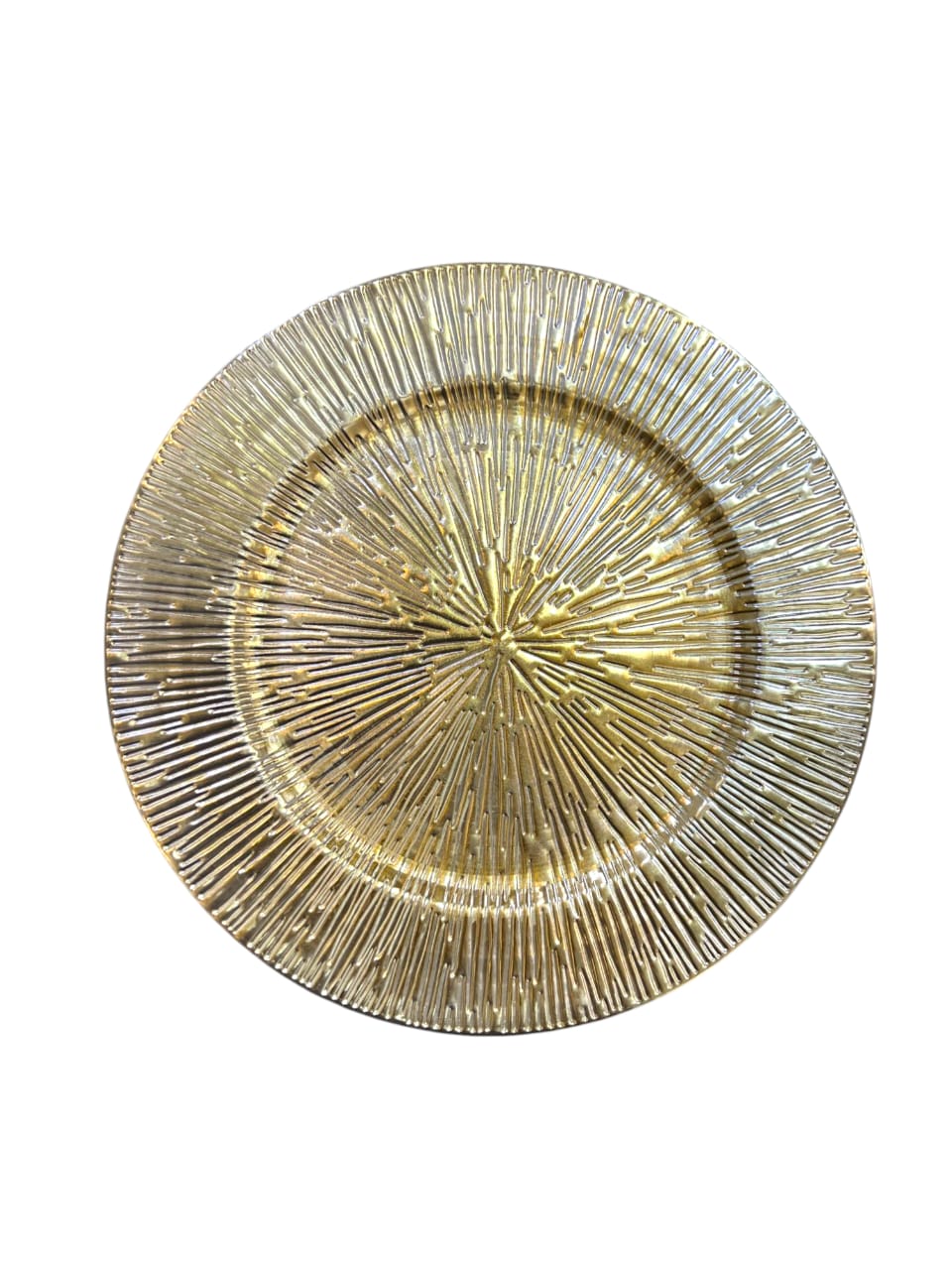 12" Round Golden Plastic Charger Plate (0538)