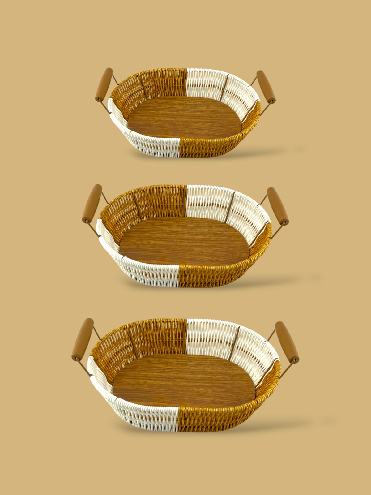 Prime Oval Bread Basket (Brown-White)