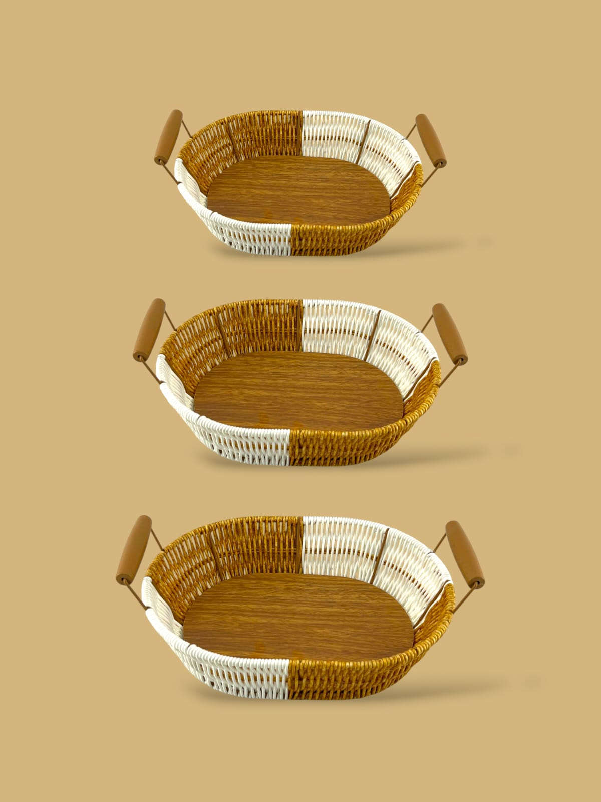 Prime Oval Bread Basket (Brown-White) Kaka Bawa Sons