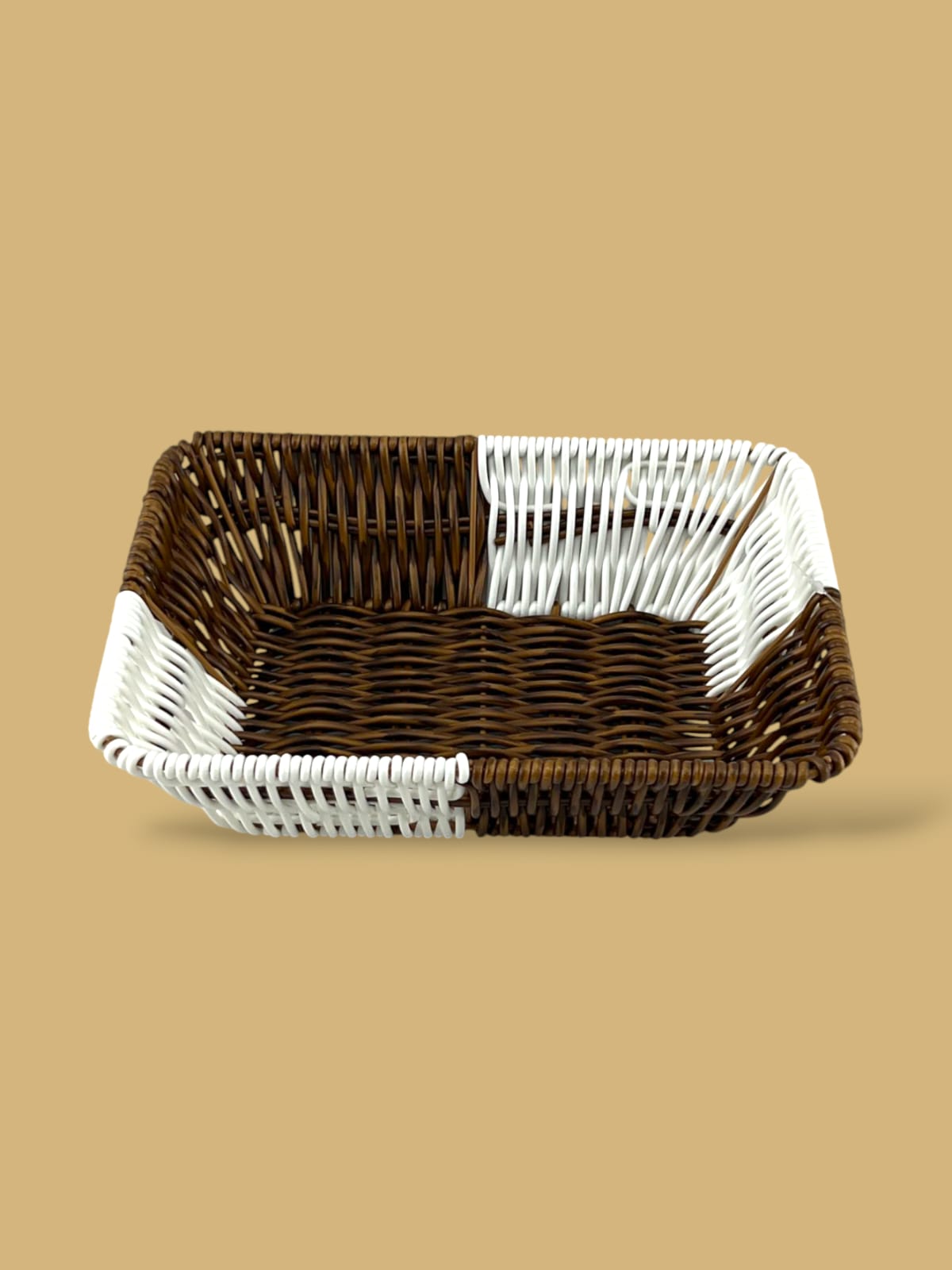 Prime Rectangular Bread Basket (Coffee-White) Kaka Bawa Sons