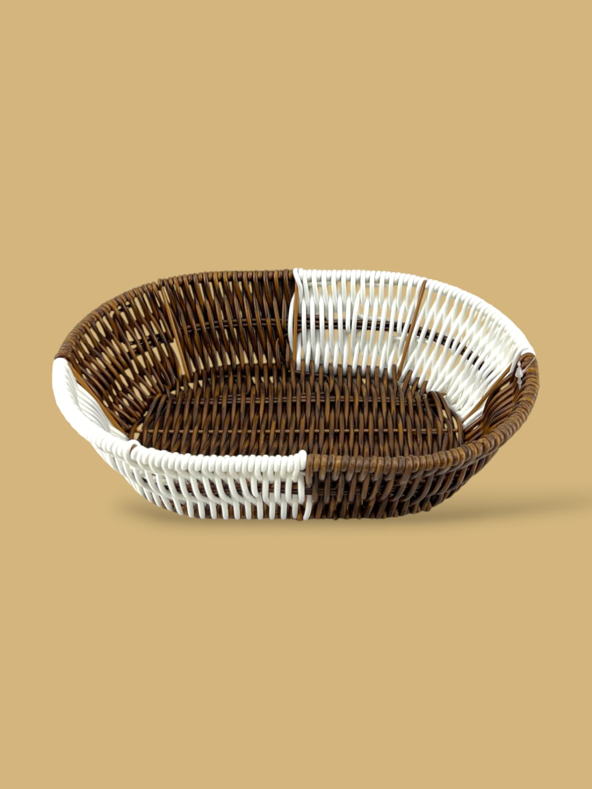 Prime Oval Bread Basket (Coffee-White) Kaka Bawa Sons