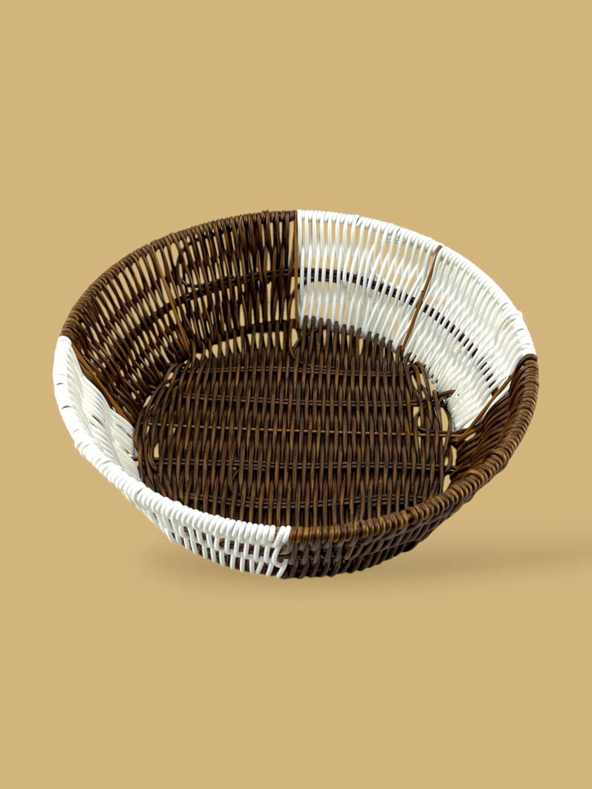 Prime Round Bread Basket (Coffee-White) Kaka Bawa Sons