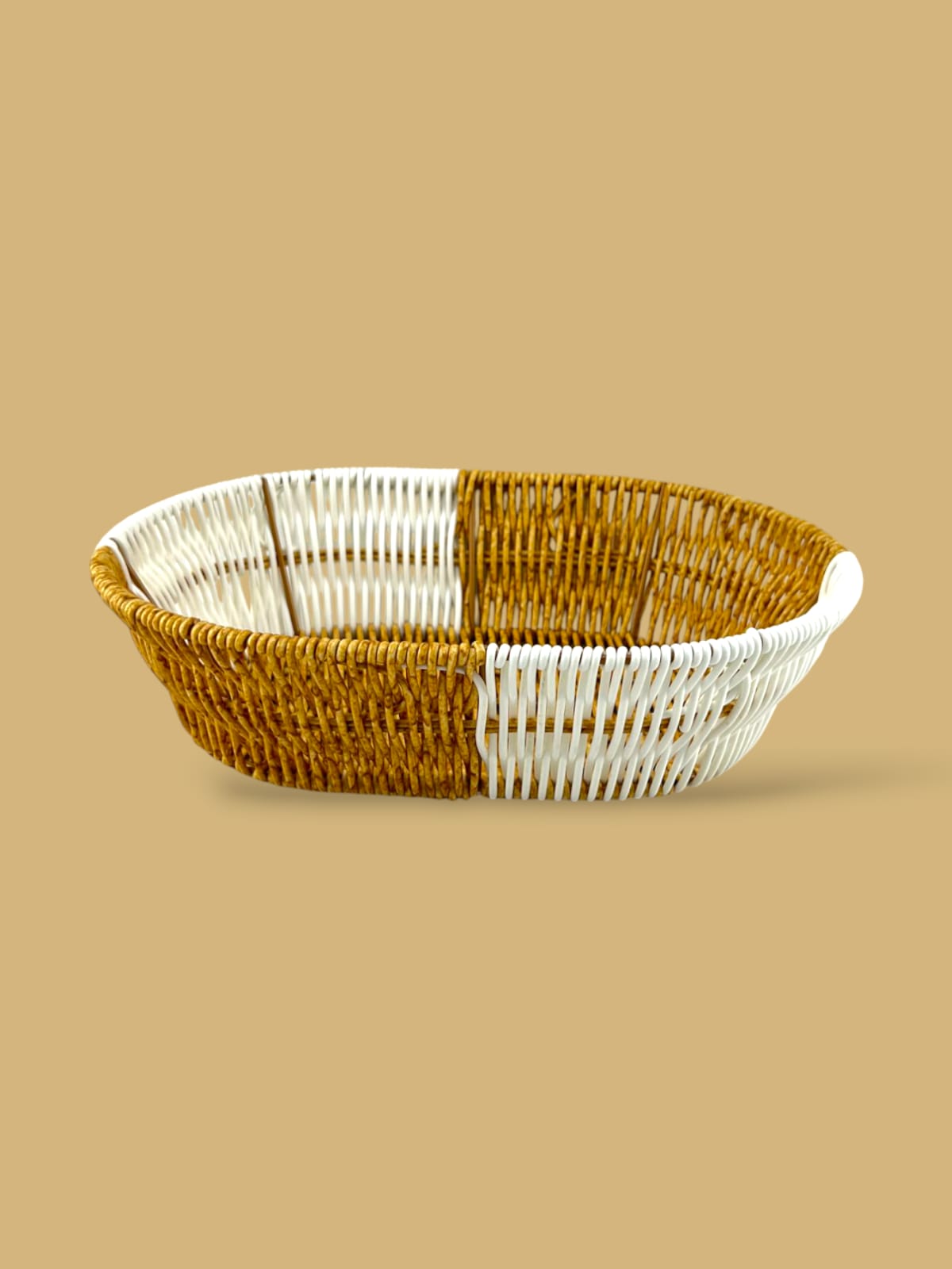 Prime Oval Bread Basket (Brown & White)