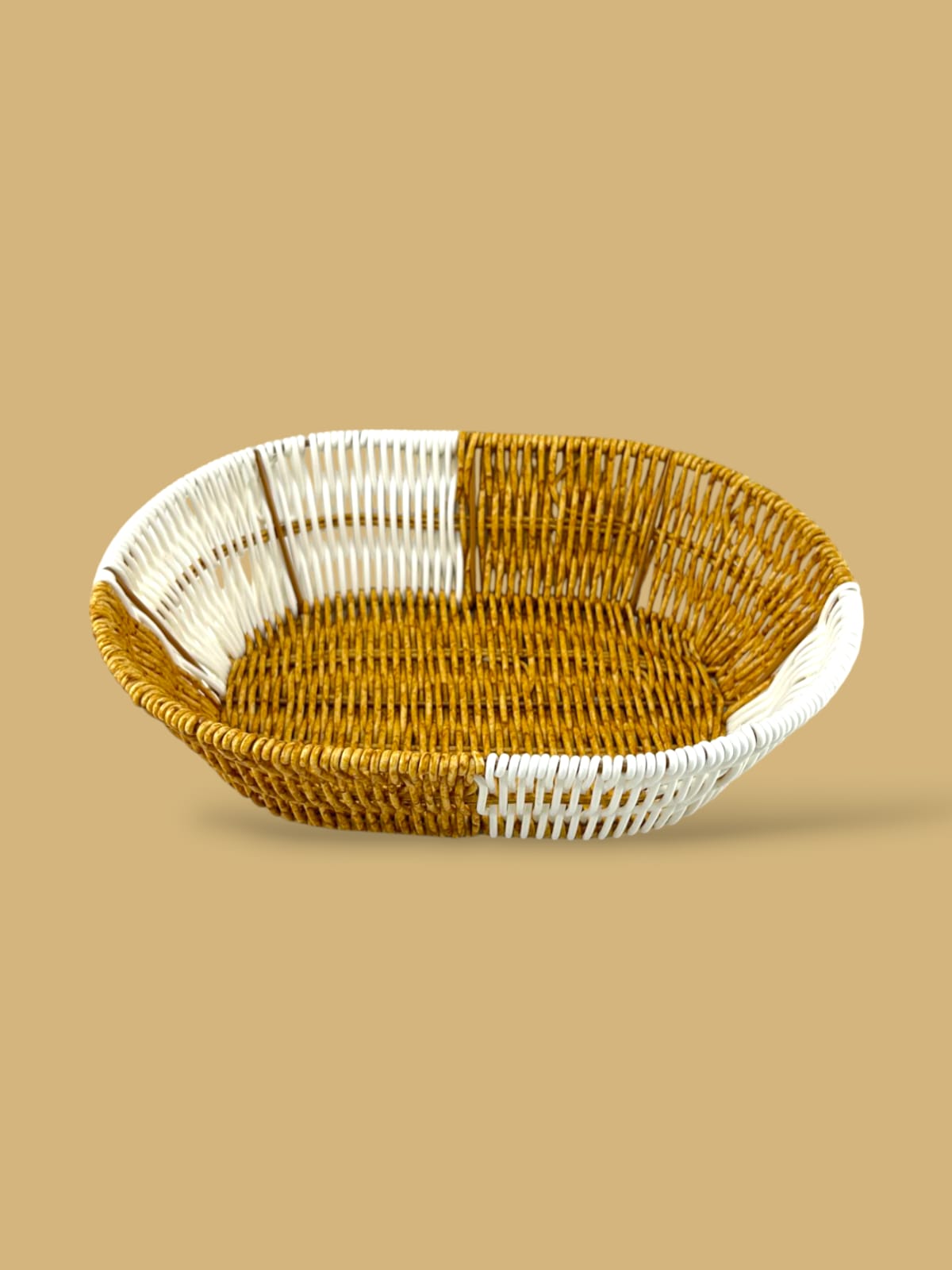 Prime Oval Bread Basket (Brown & White)