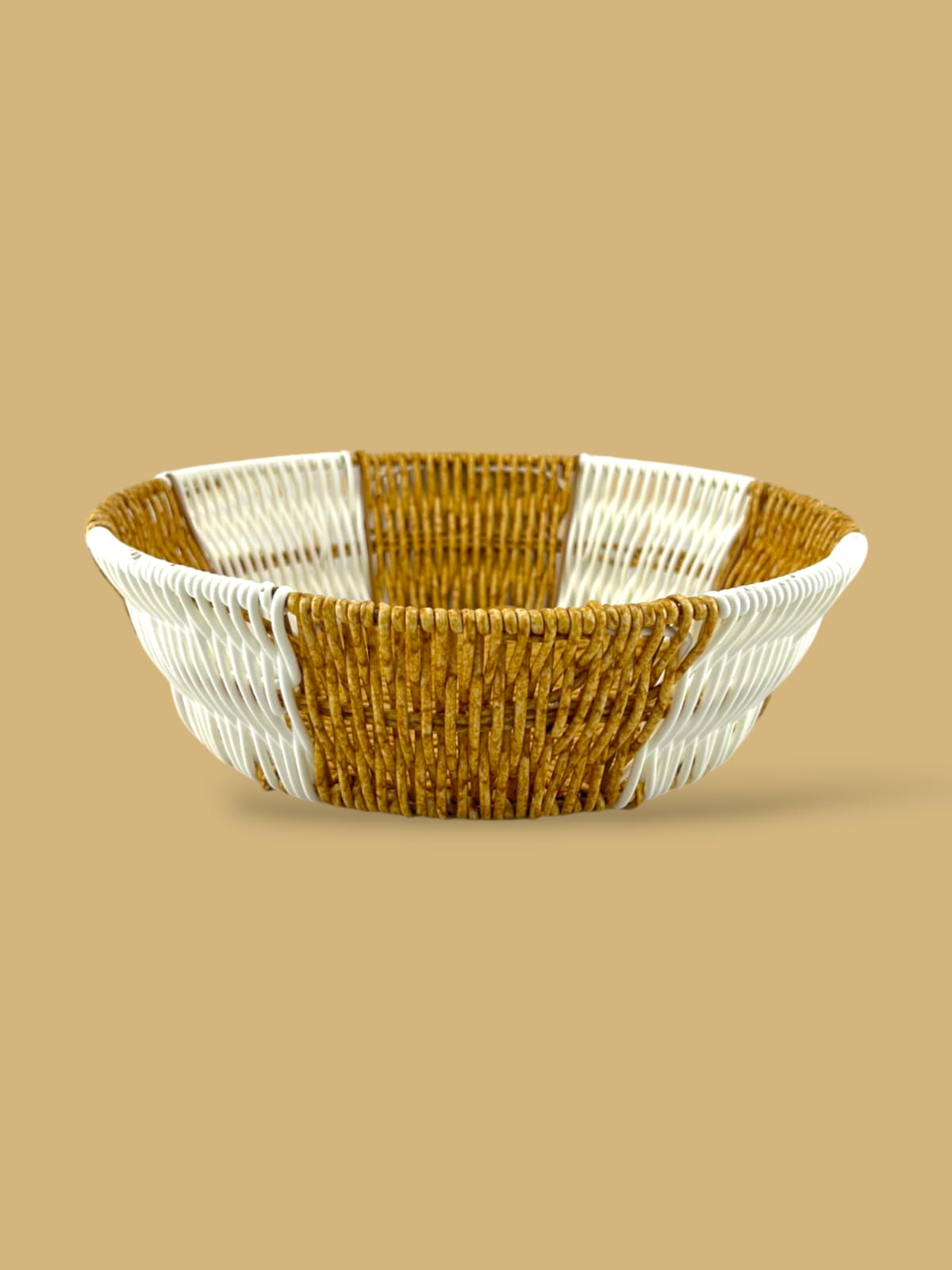 Prime Round Bread Basket (Brown & White)