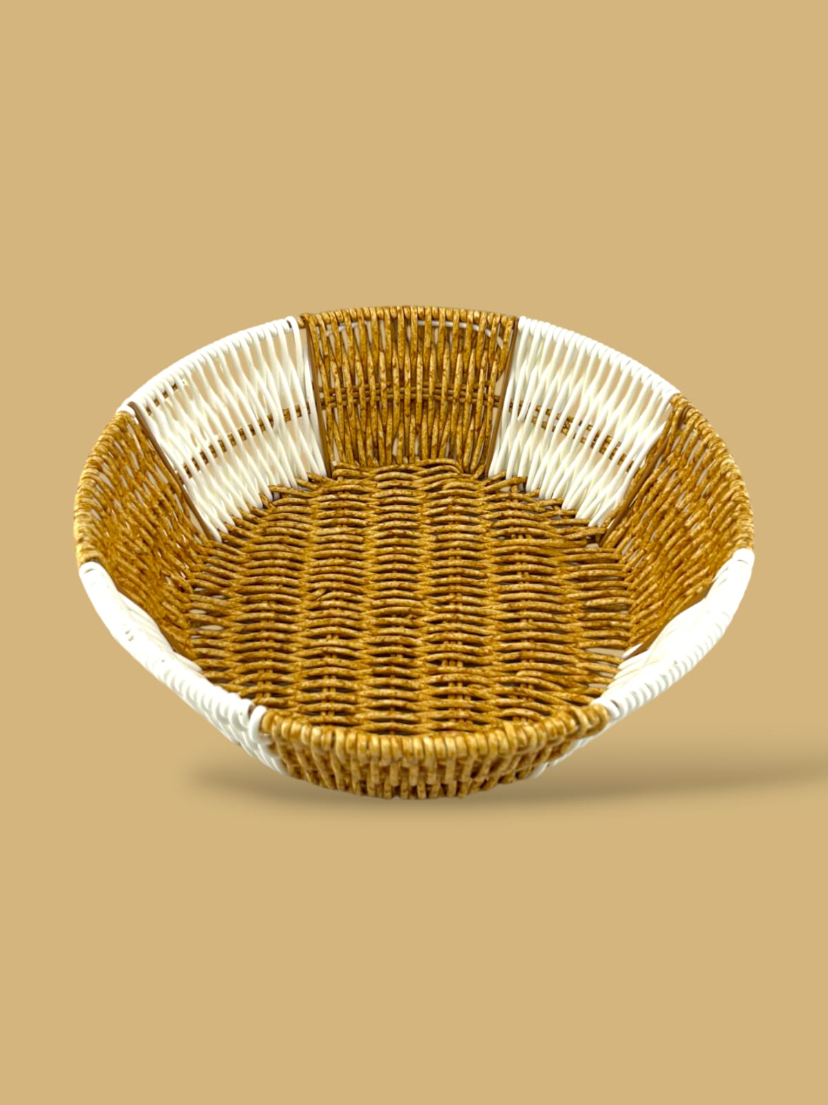 Prime Round Bread Basket (Brown & White)