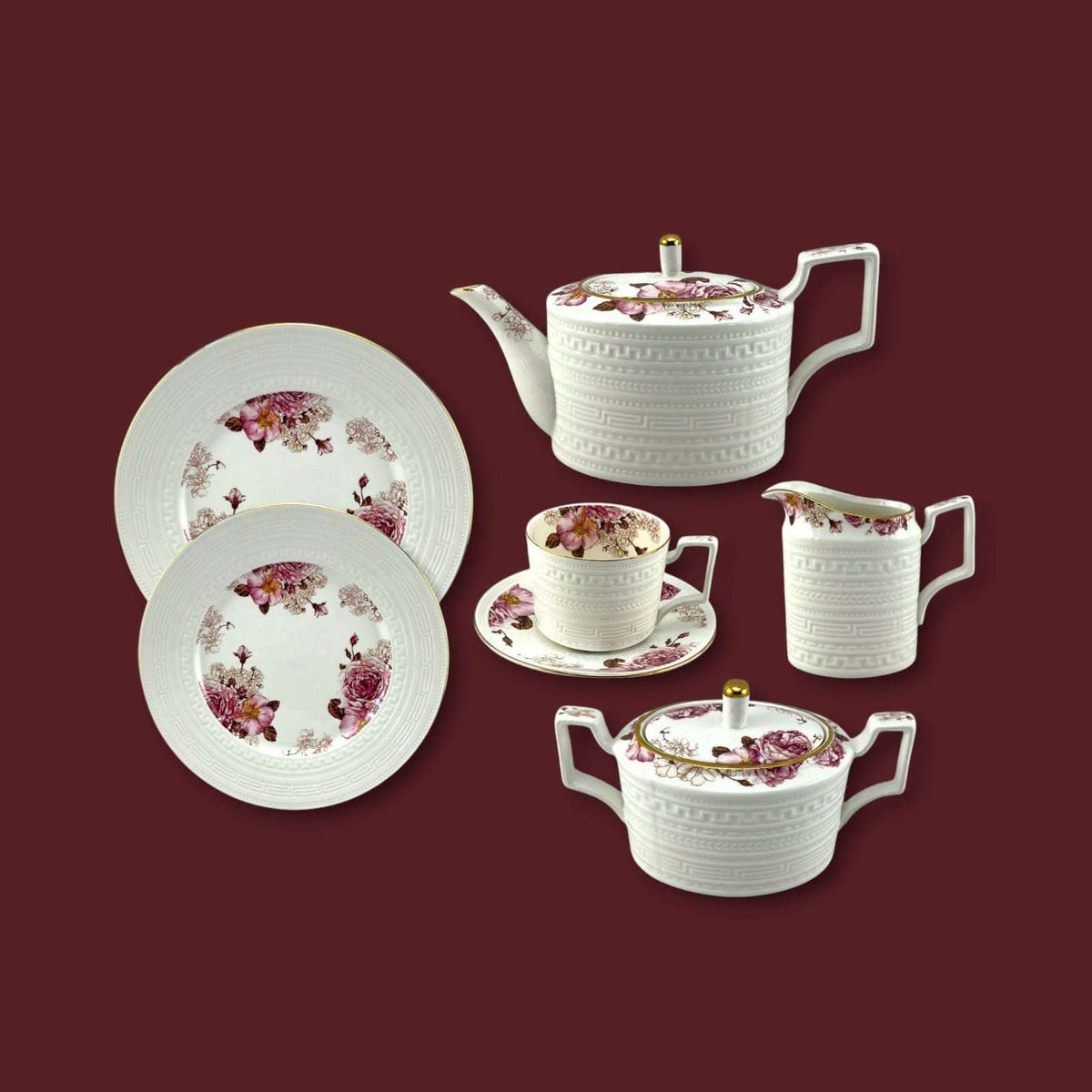 Royal Venice 24-Piece Bone China Tea Set Kaka Bawa Sons