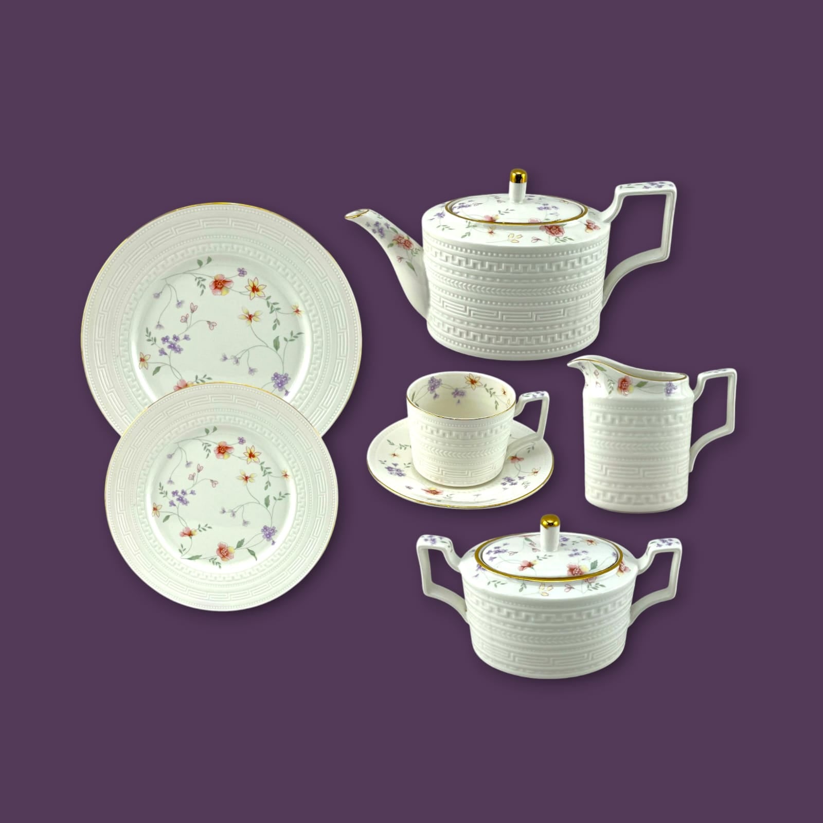 Royal Venice 24-Piece Bone China Tea Set