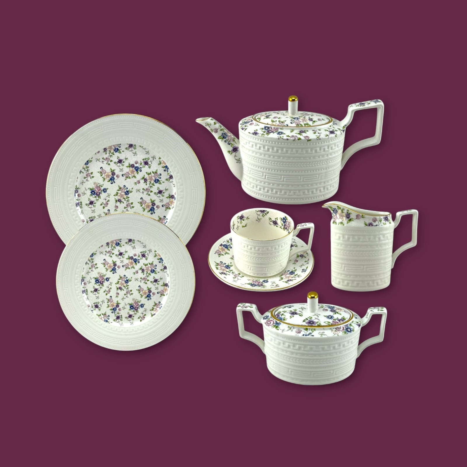 Royal Venice 24-Piece Bone China Tea Set Kaka Bawa Sons