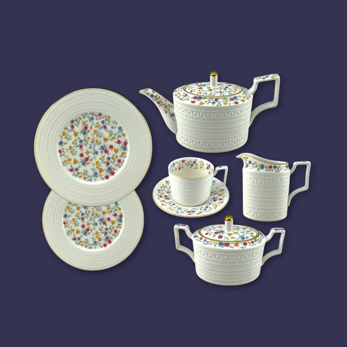 Royal Venice 24-Piece Bone China Tea Set Kaka Bawa Sons