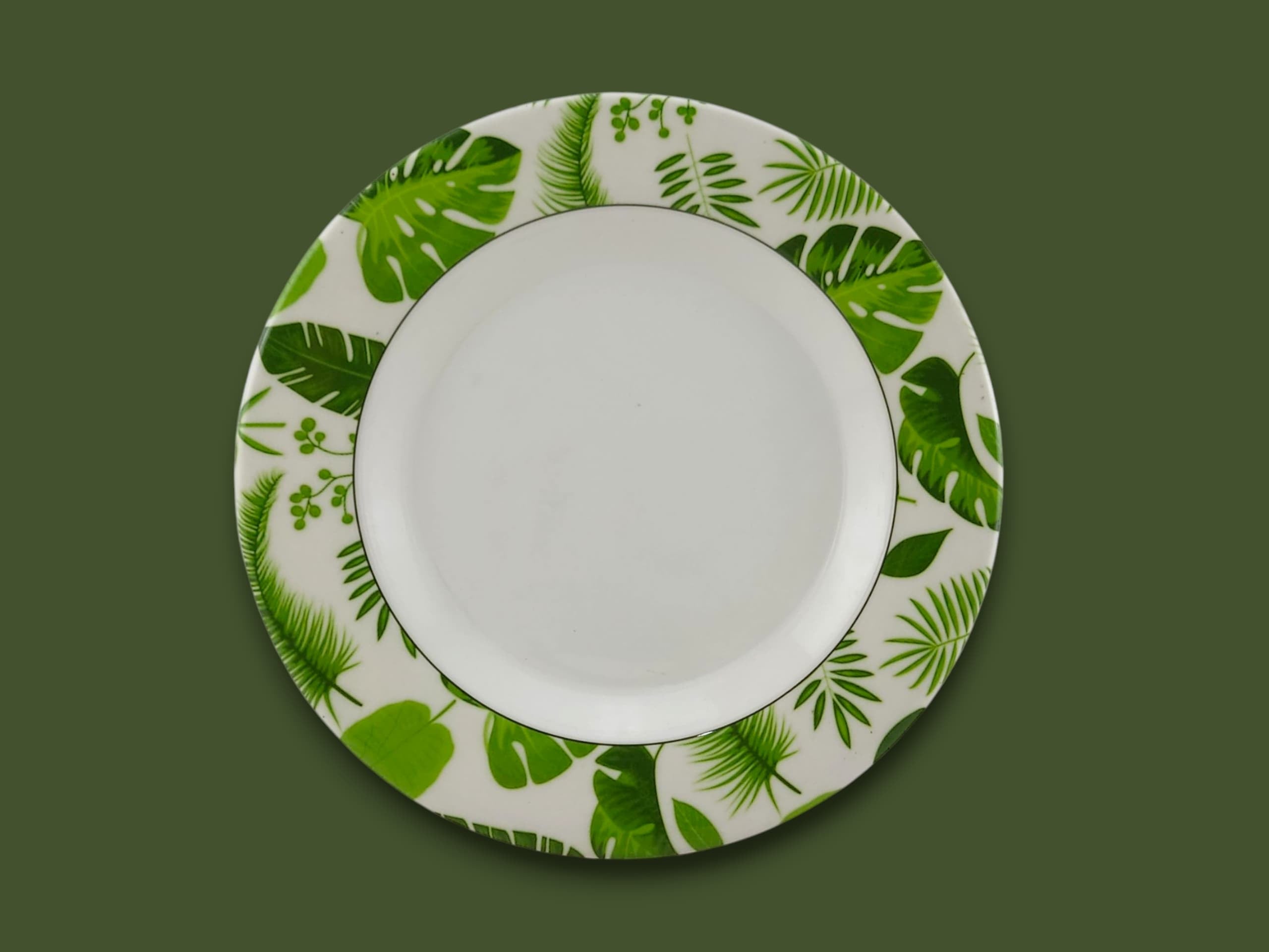 Blaze Greenery Melamine Flat Plate