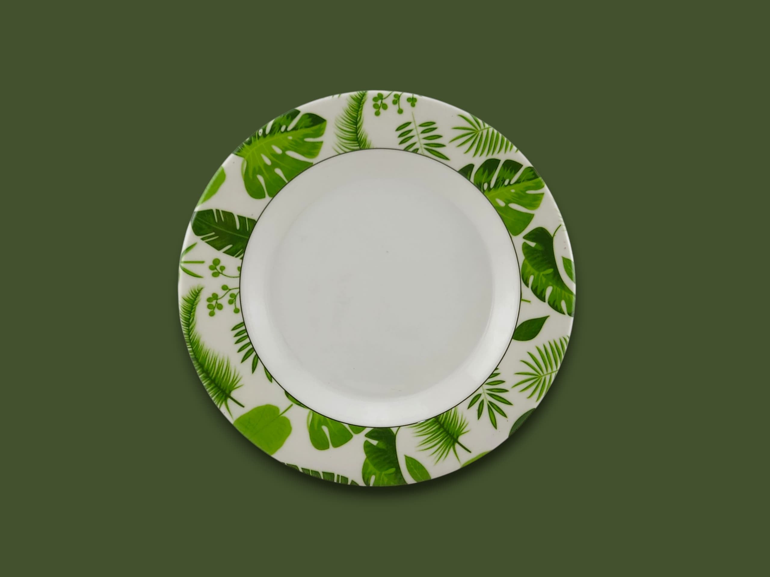 Blaze Greenery Melamine Flat Plate