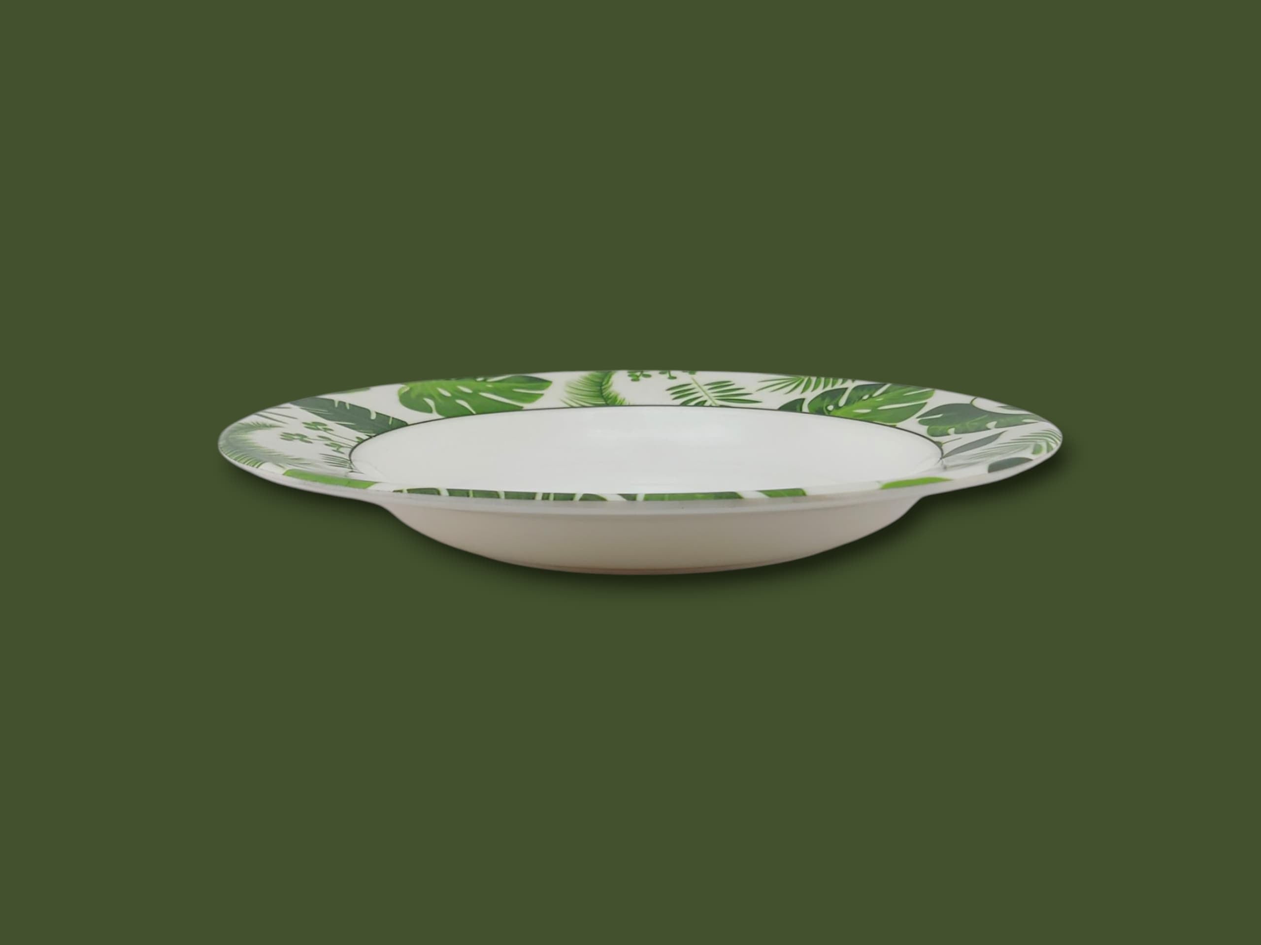 Blaze Greenery Melamine Deep Plate