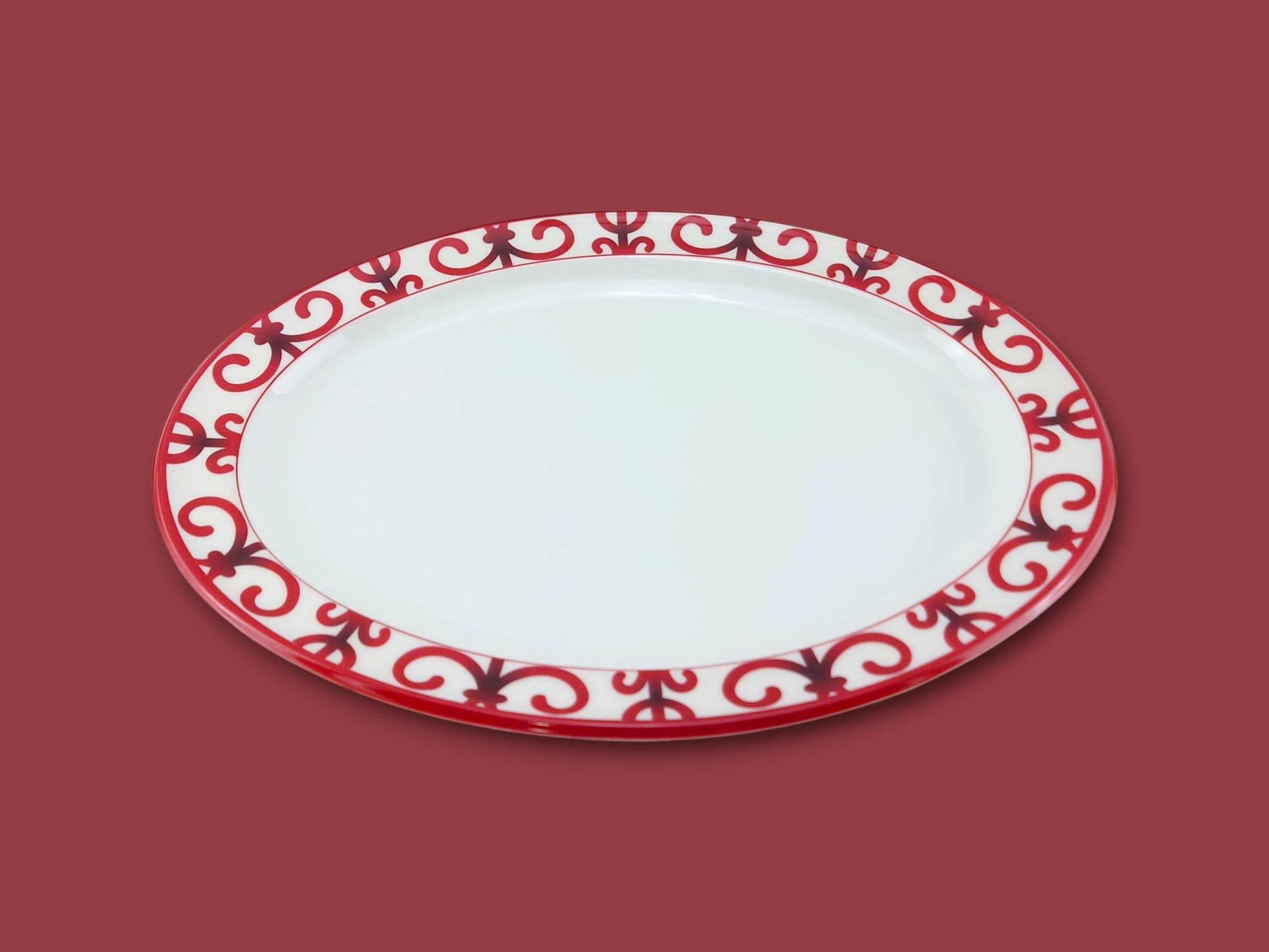 Blaze Wrought Iron Melamine Oval Dish 14"