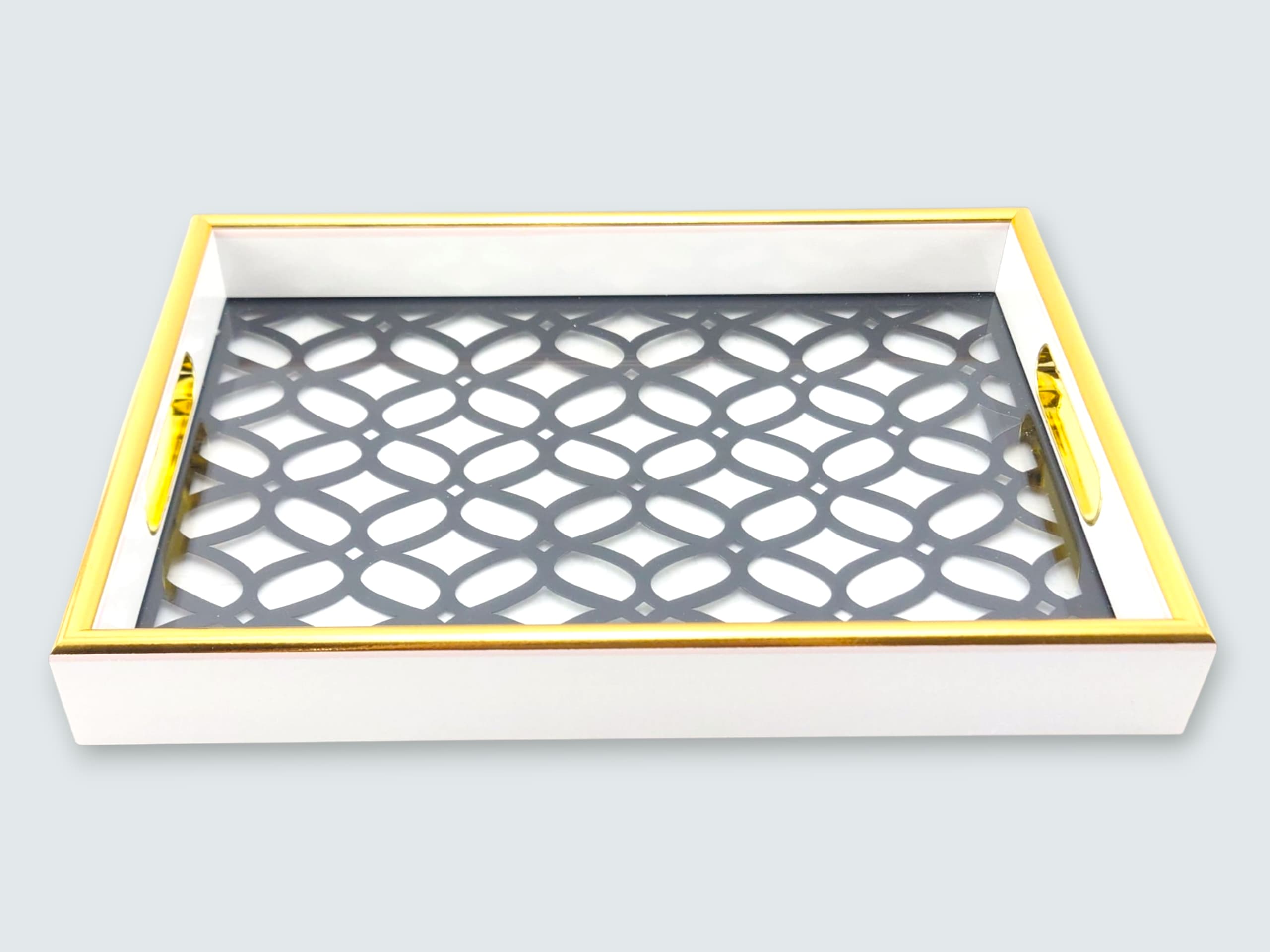 Fancy 2-Piece Acrylic Rectangular Serving Tray Set