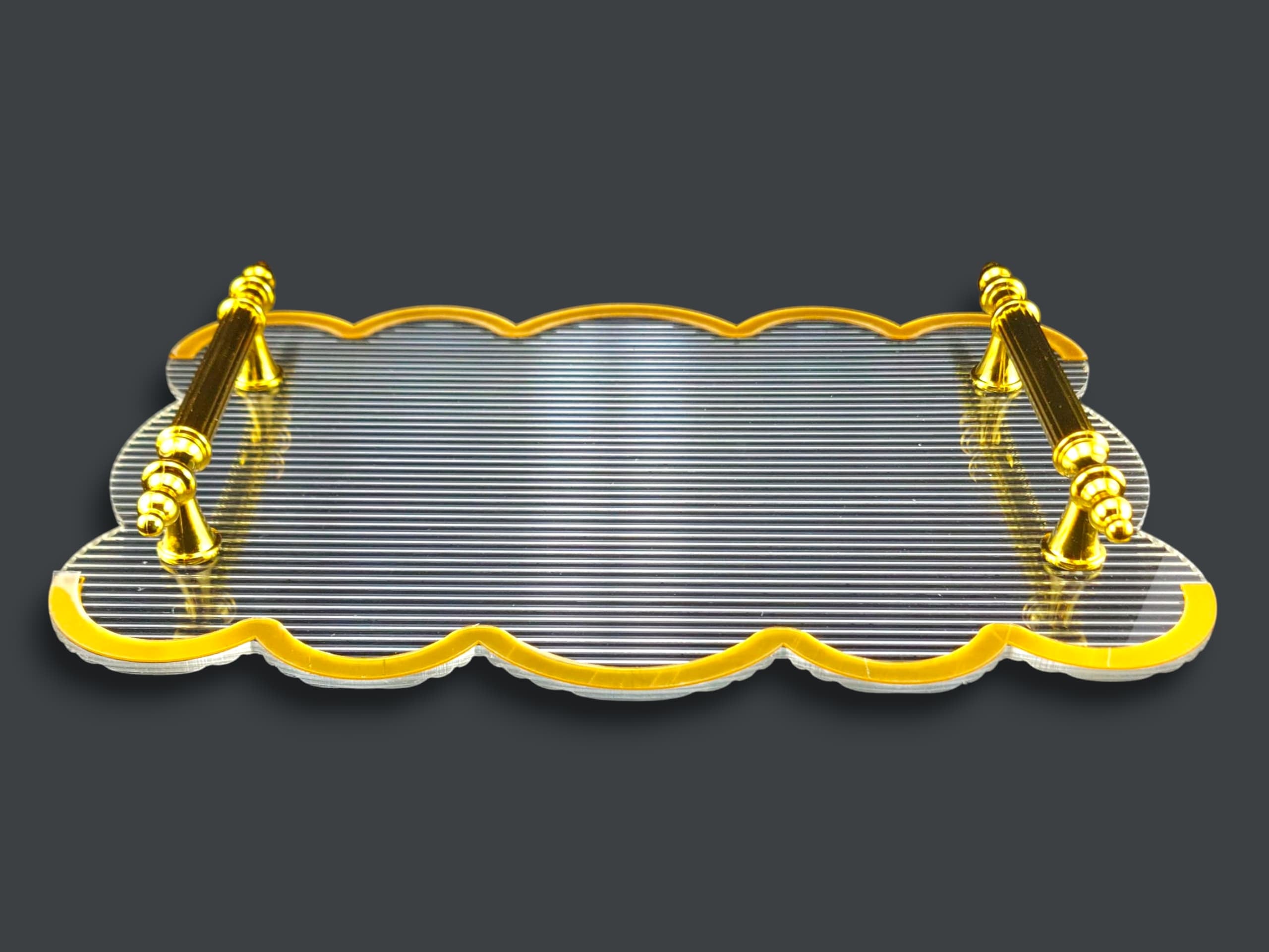 Fancy 2-Piece Acrylic Rectangular Serving Tray Set
