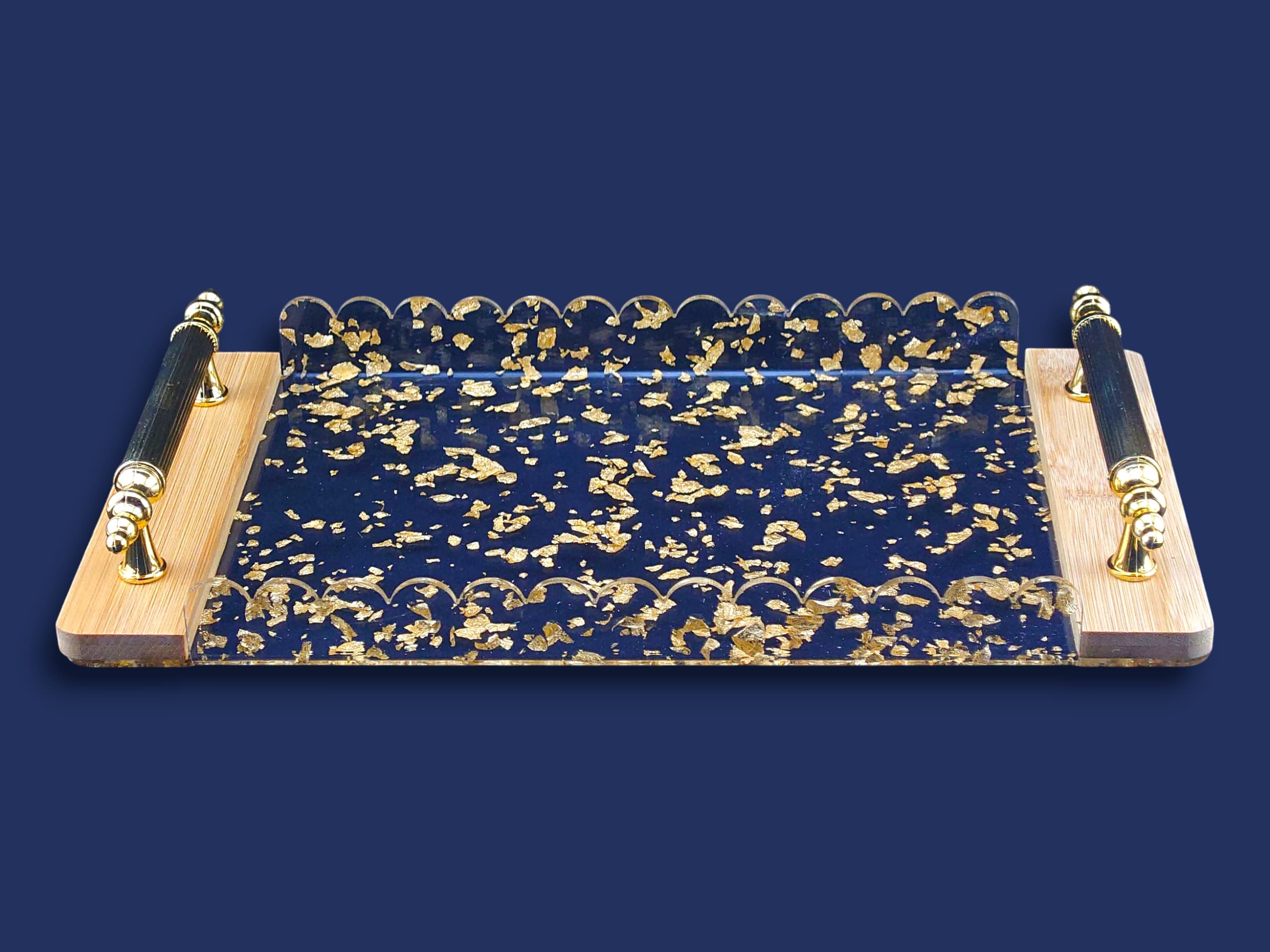Fancy 2-Piece Acrylic Rectangular Serving Tray Set