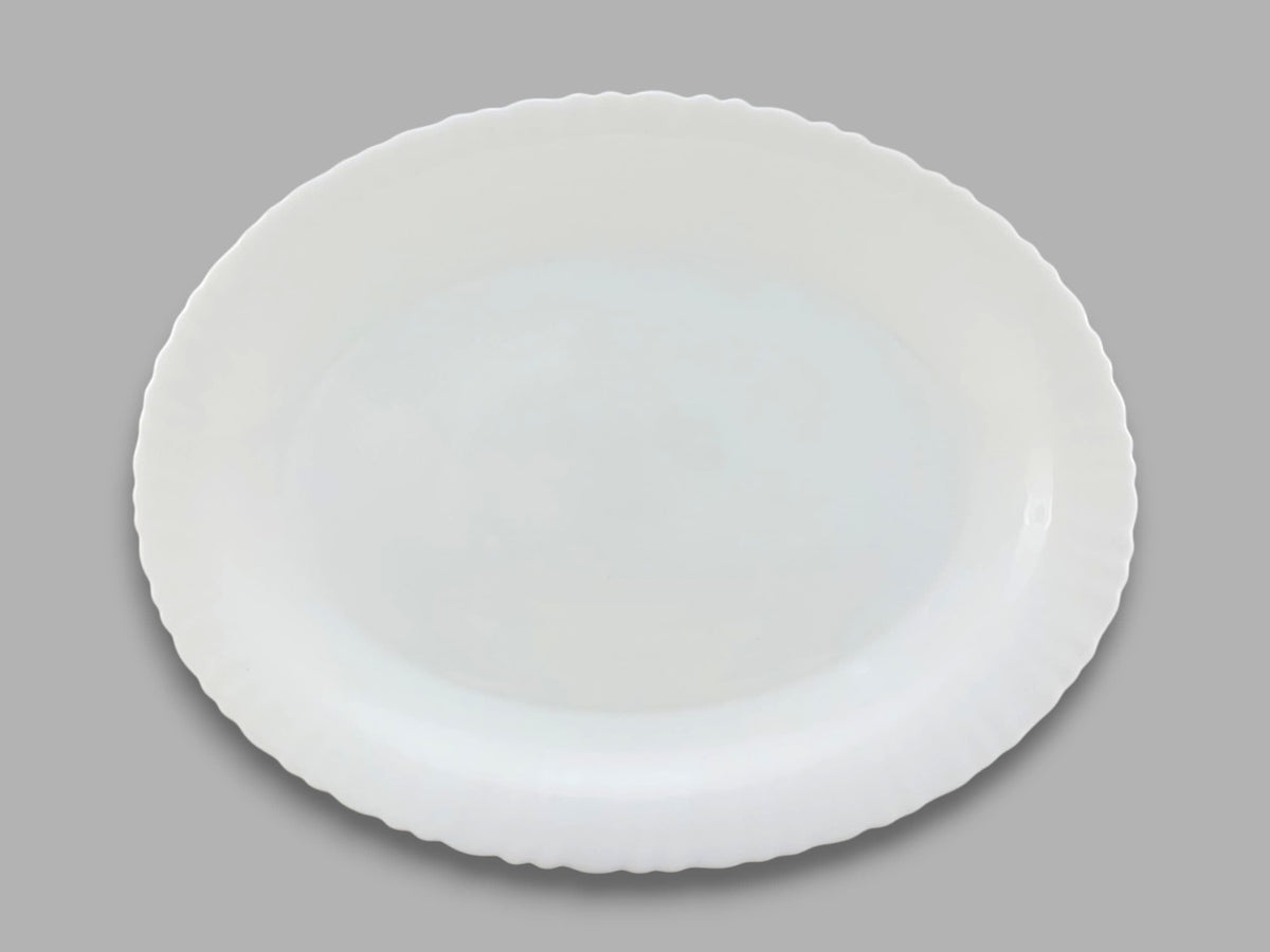 White Diamond First Oval Dish 14" Kaka Bawa Sons