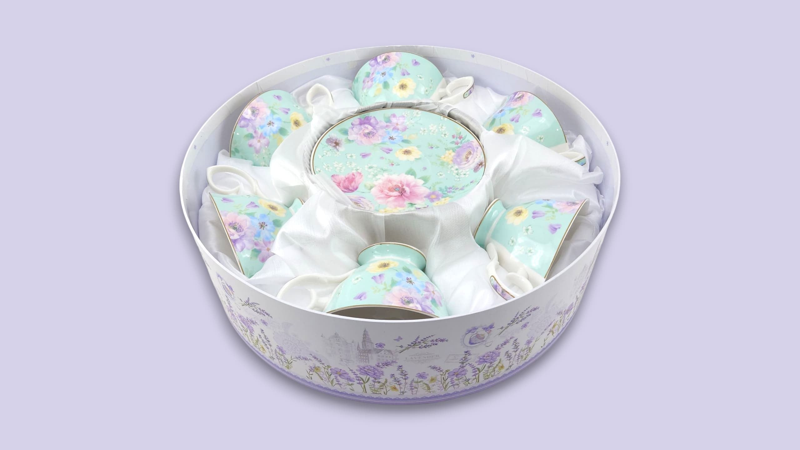 Royale 6-Piece Cup & Saucer Set With Gift Box