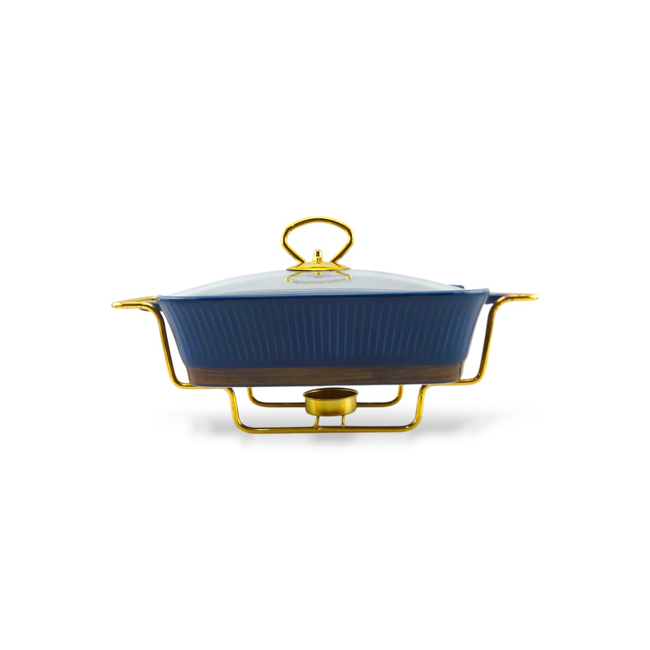 UK Parliament Rectangular Food Warmer With Golden Stand