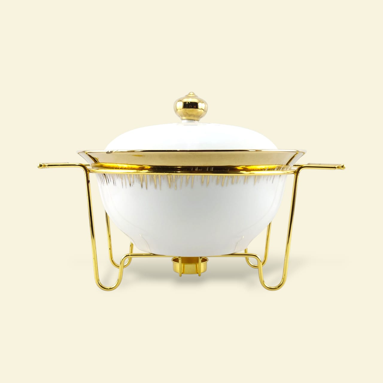 S/W Flame Donga White With Golden Stand 10"