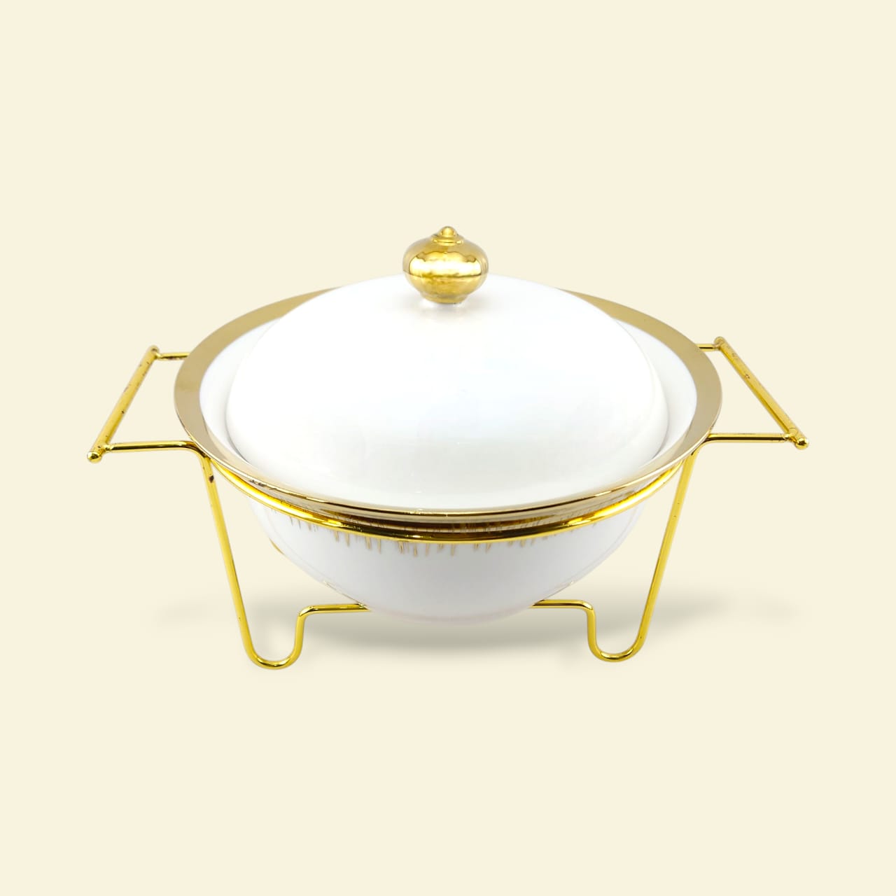 S/W Flame Donga White With Golden Stand 10"