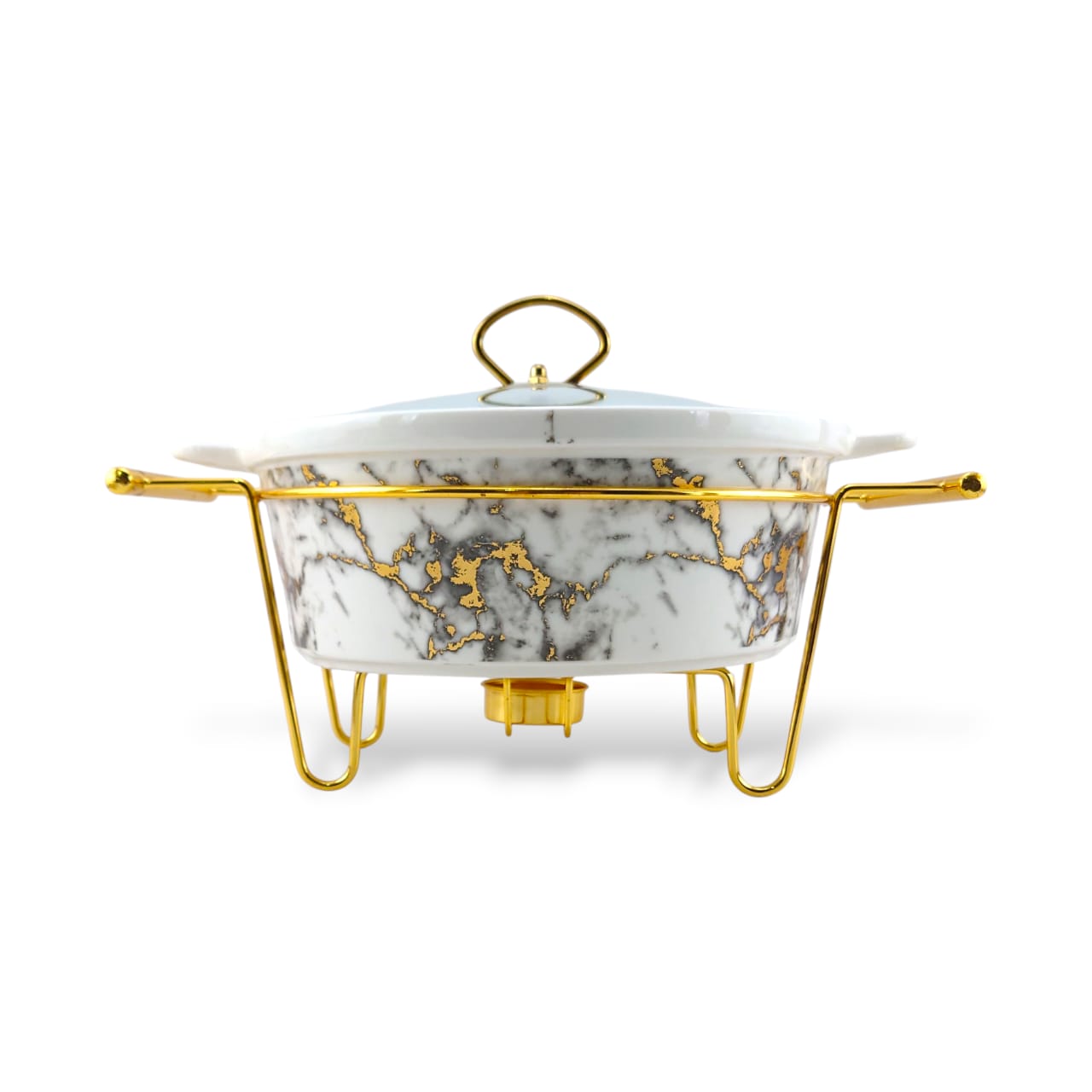 S/W Fancy Donga With Glass Lid and Golden Stand