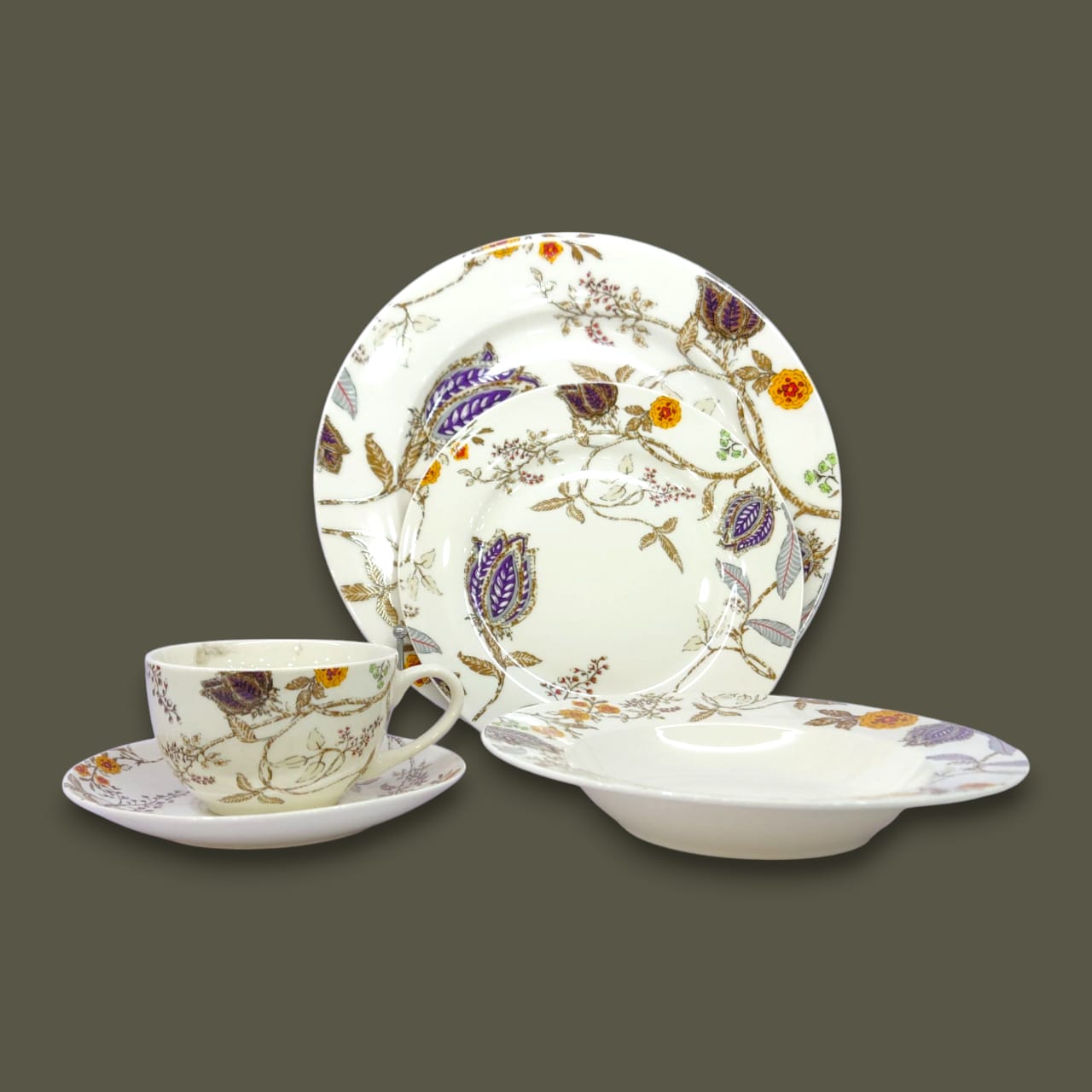Gupan 30-Pieces Bone China Breakfast Set
