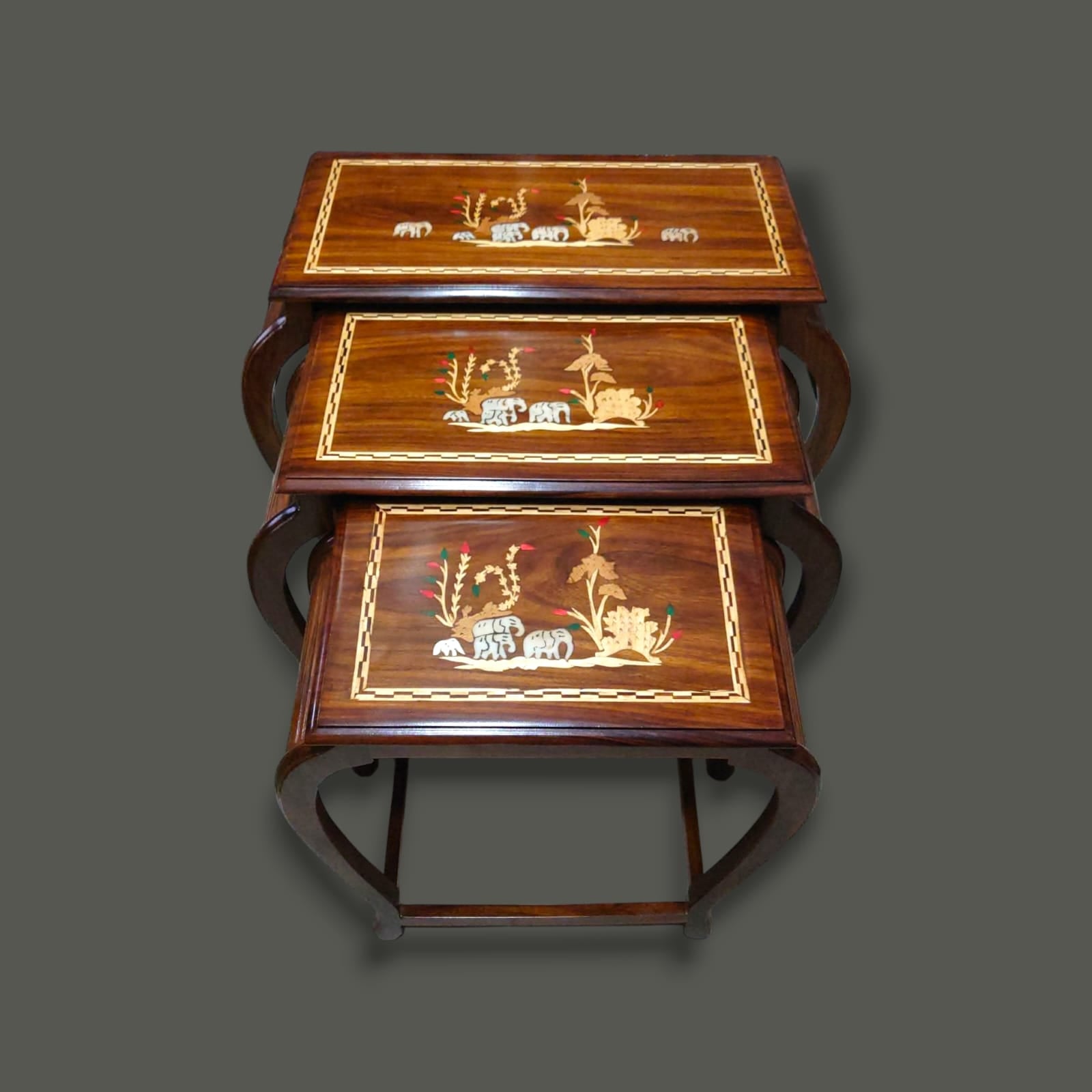 Sheesham Wood 3-Piece Tables Set