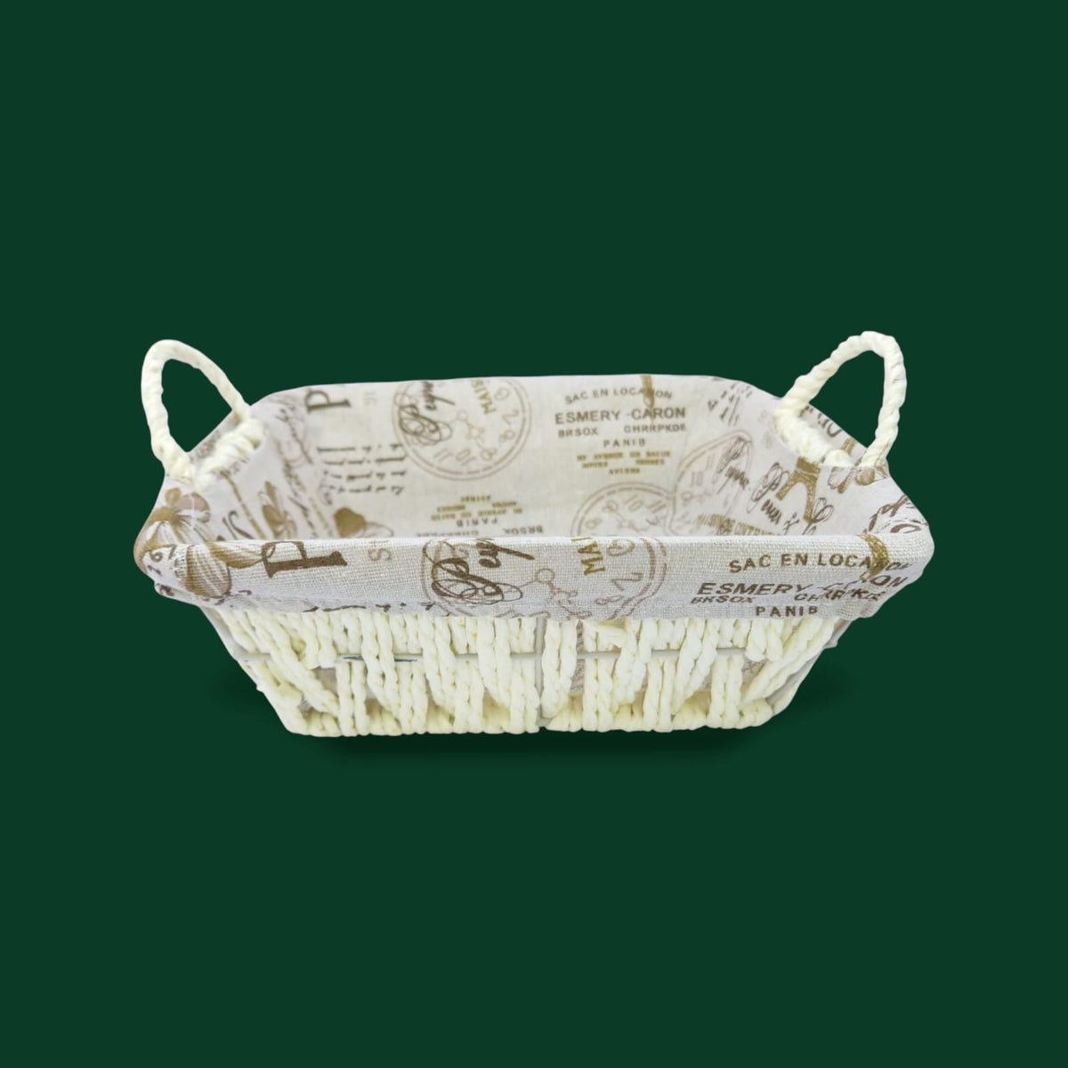 Prime Square Bread Basket With Fabric Kaka Bawa Sons