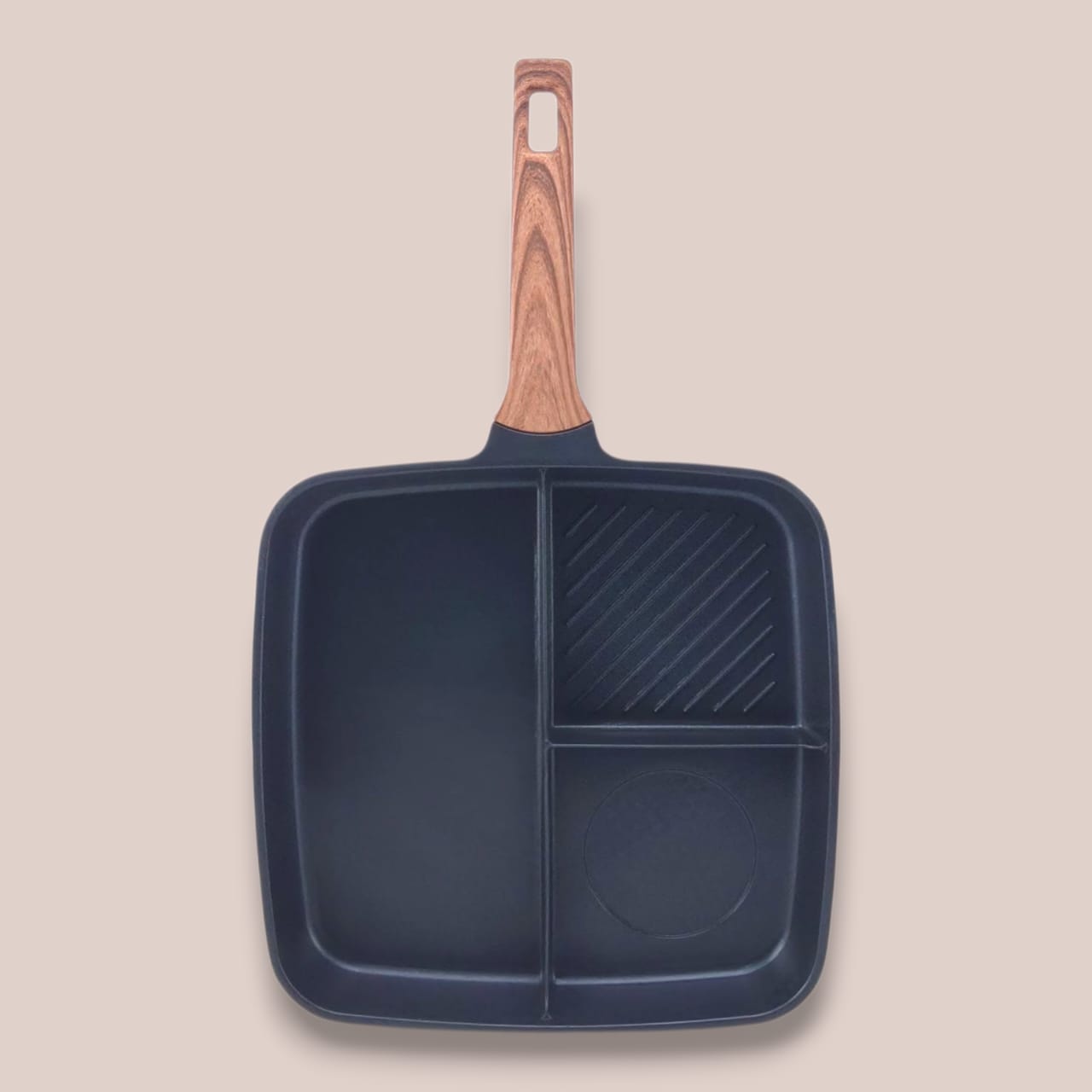 3-Portion Non-Stick Frying Pan (12"x12") Kaka Bawa Sons
